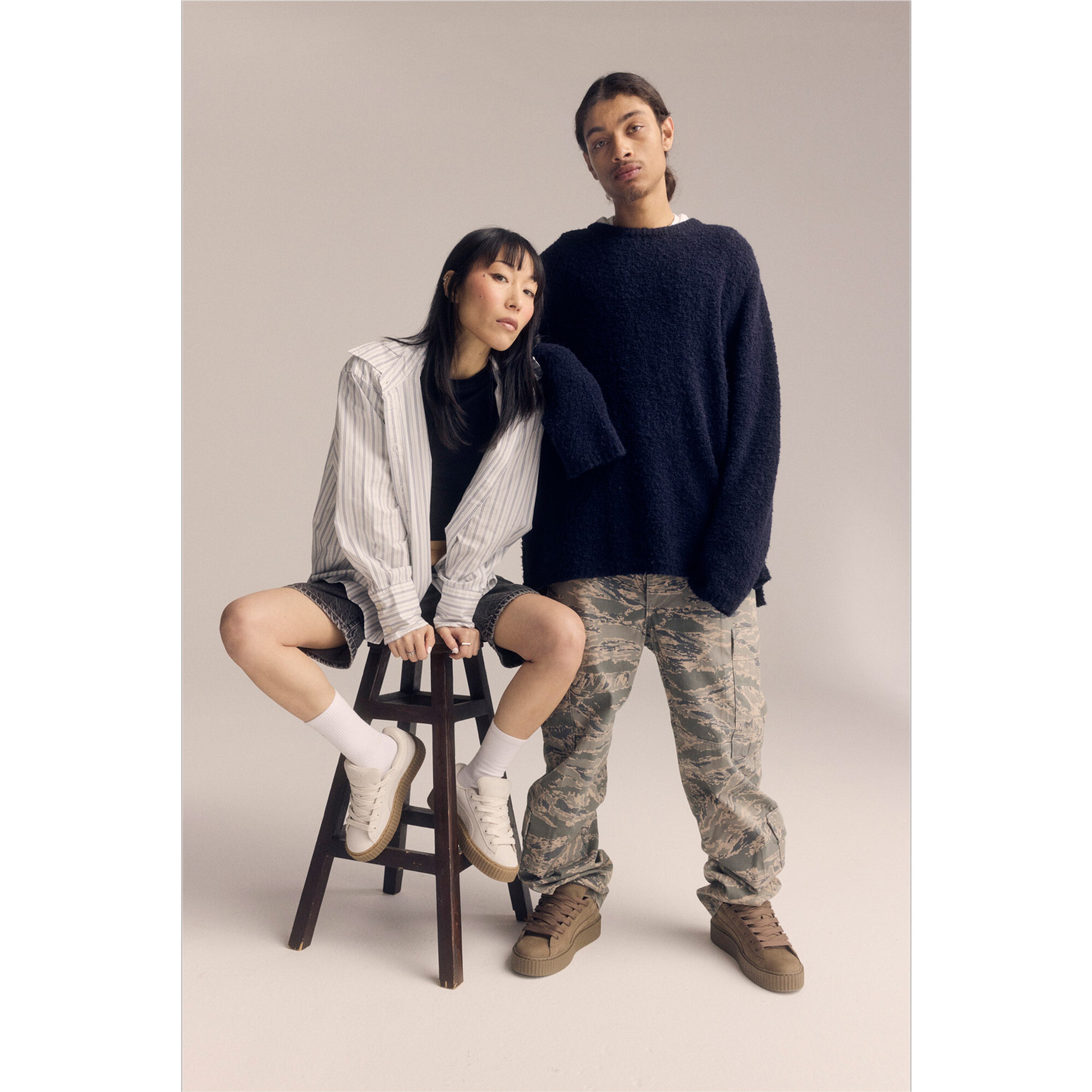 Puma Creeper Phatty Nubuck Kadın Krem Spor Ayakkabı