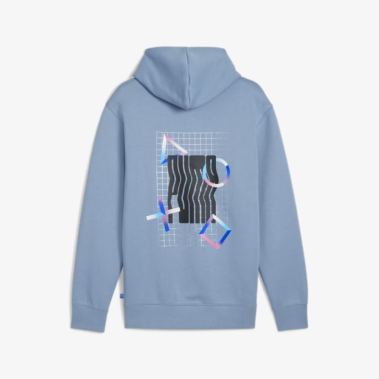 Puma X Playstation Erkek Mavi Hoodie
