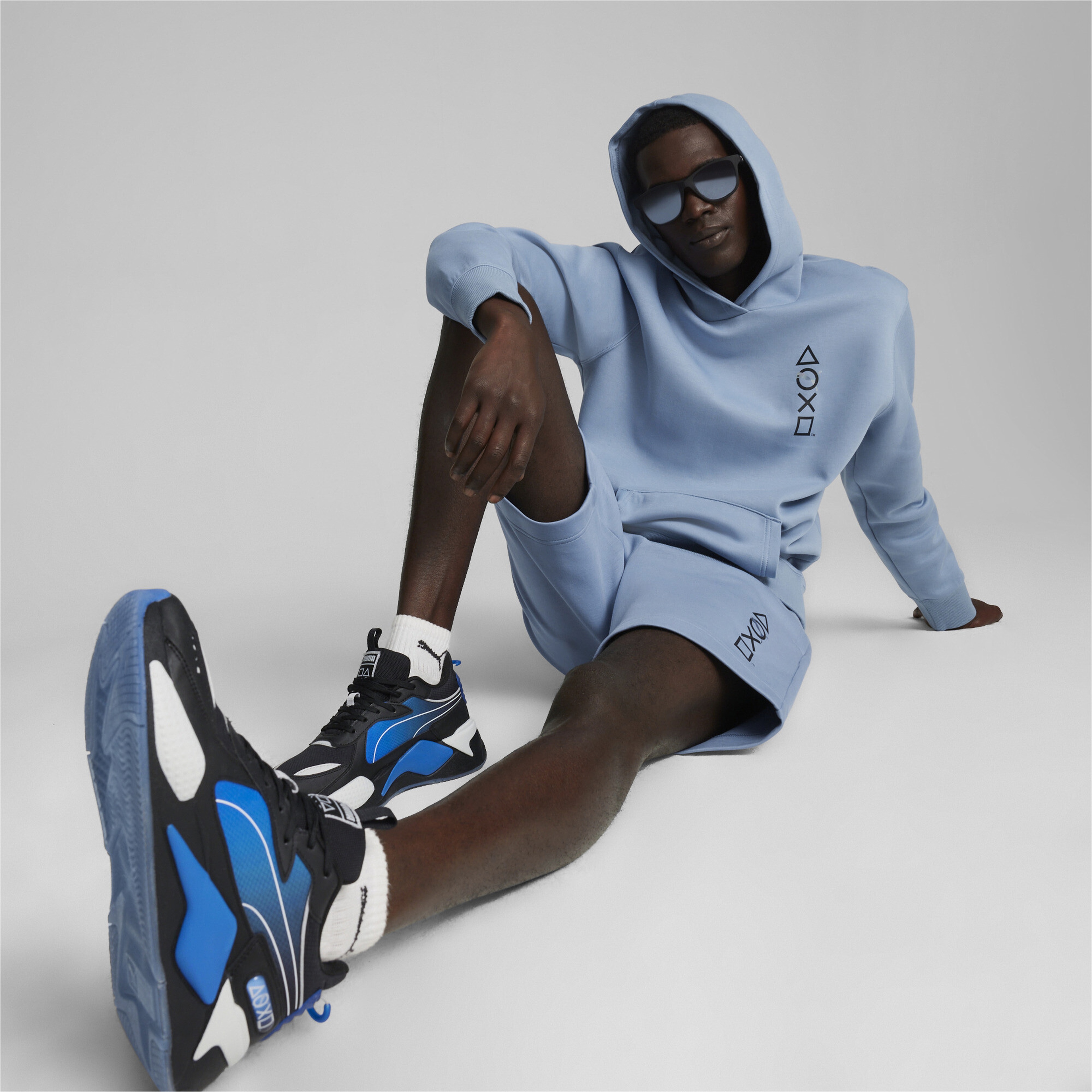 Puma X Playstation Erkek Mavi Hoodie
