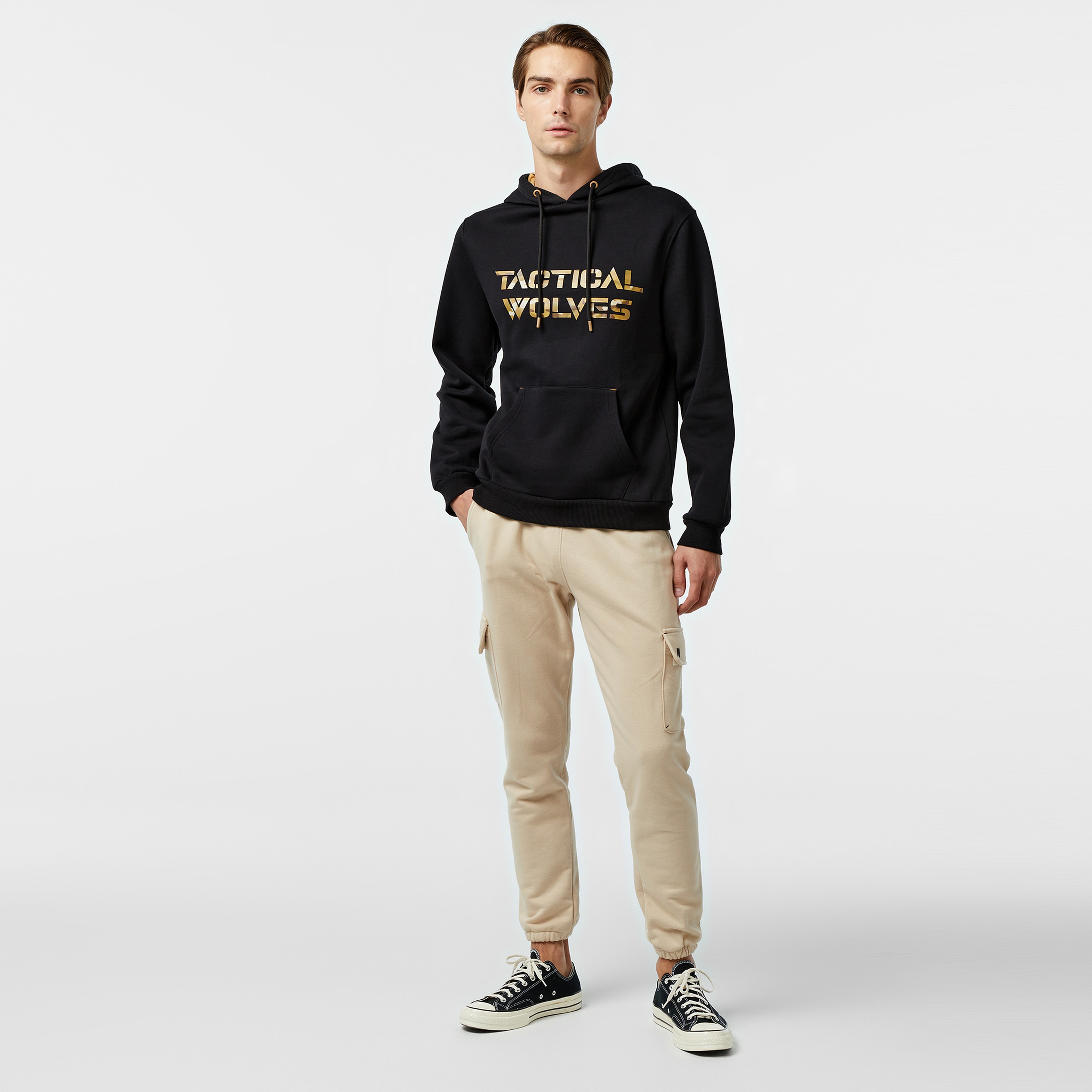 Tactical Wolves Classic Erkek Siyah Hoodie