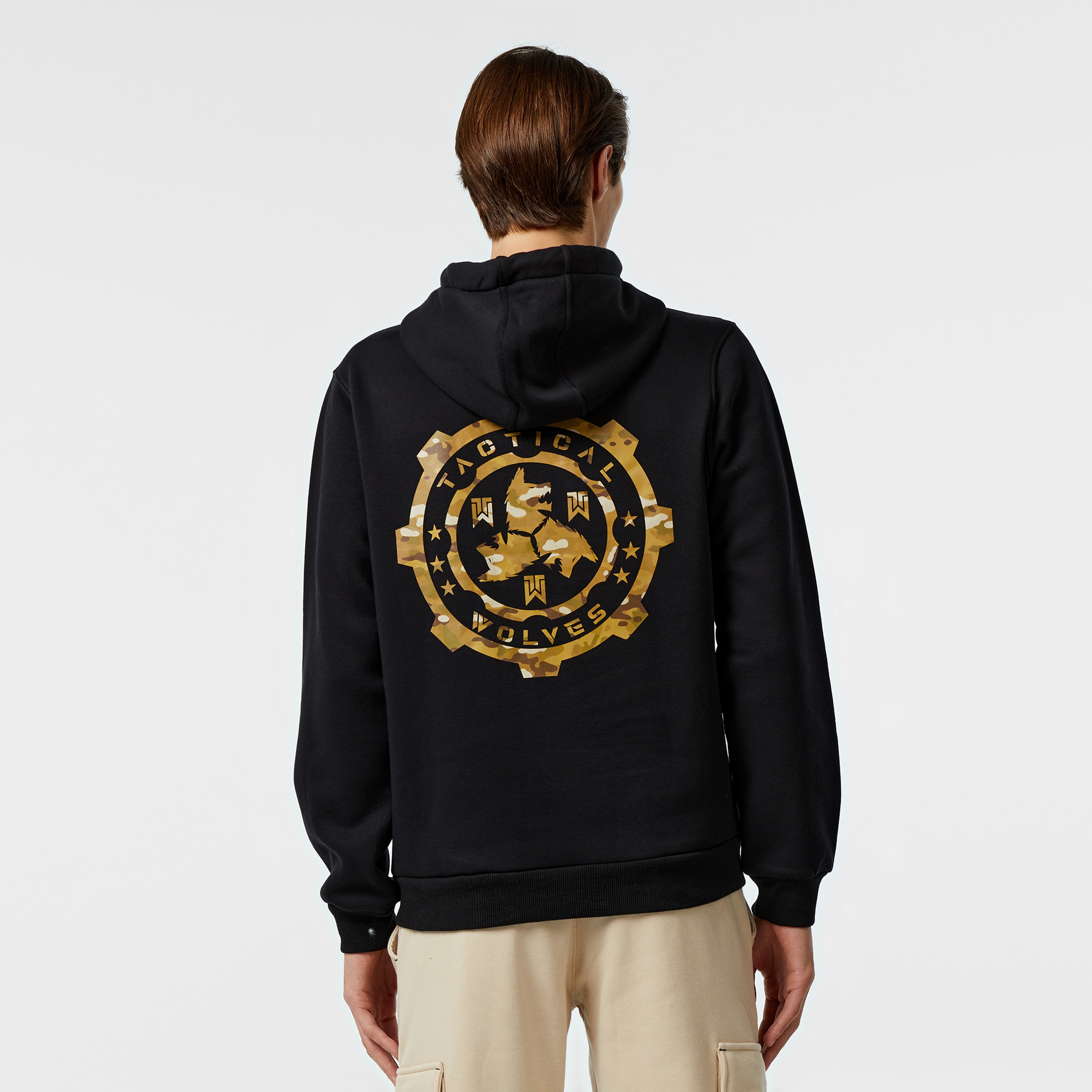 Tactical Wolves Classic Erkek Siyah Hoodie