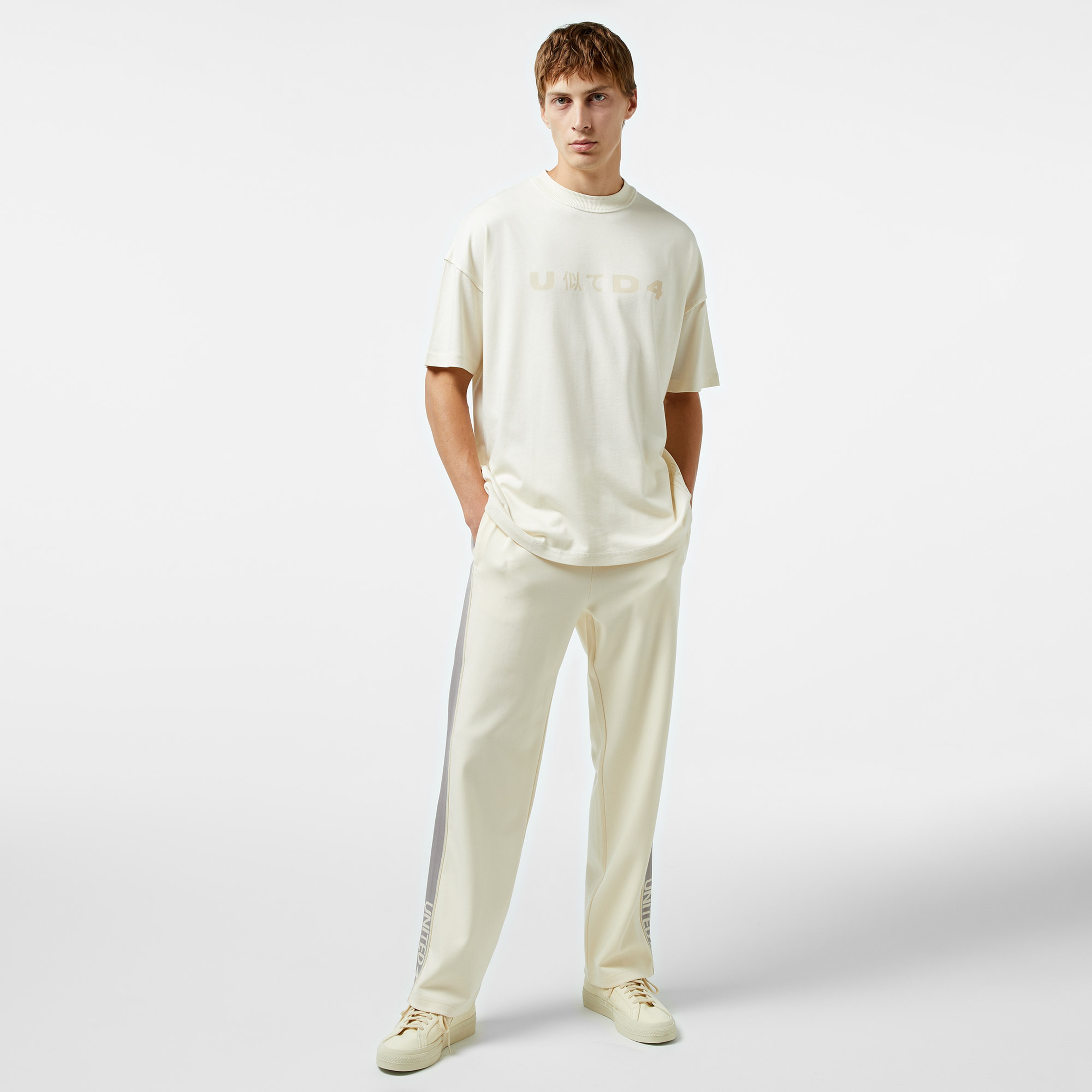 UNITED4 Classic Erkek Krem T-Shirt