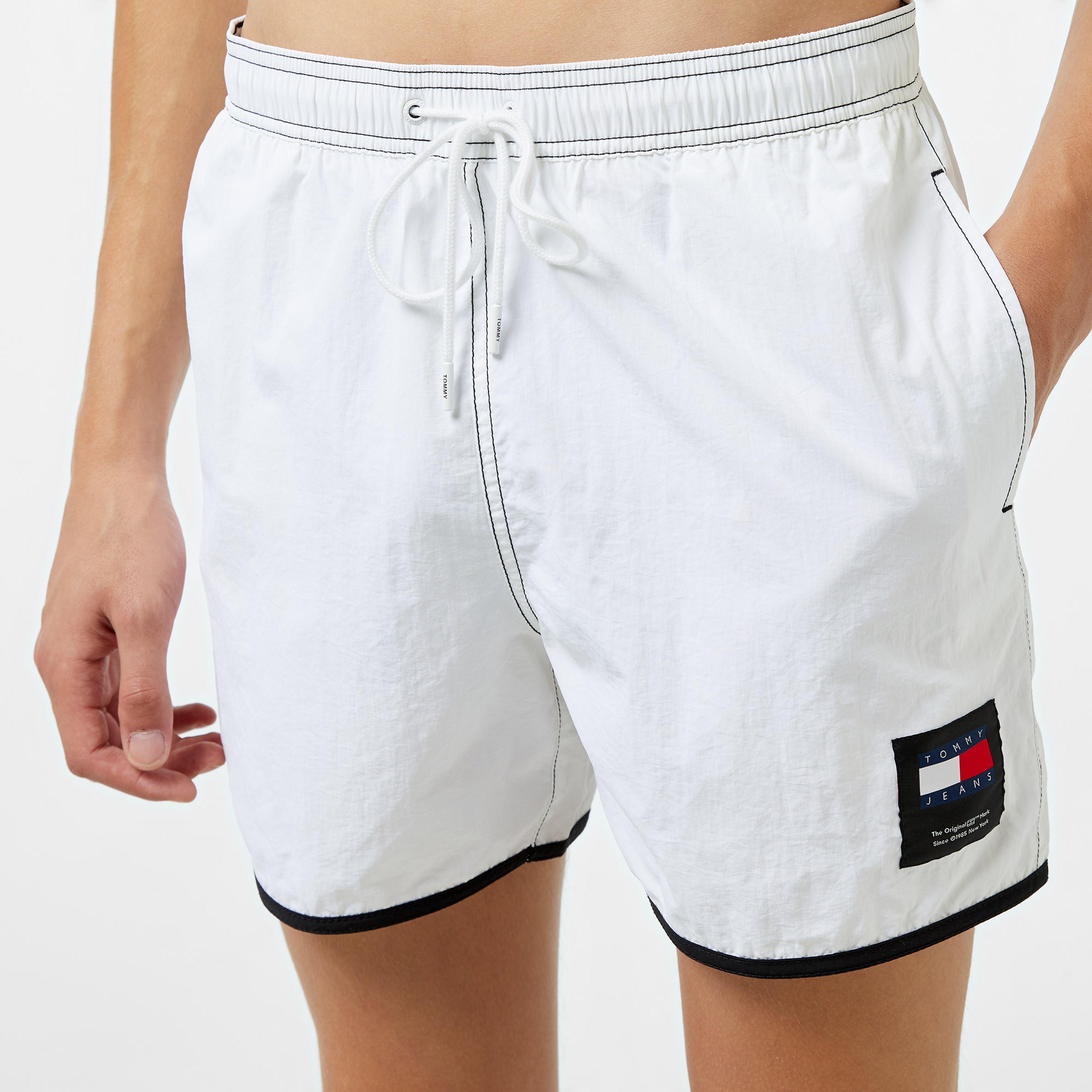 Tommy Jeans Sf Medium Drawstring Erkek Beyaz Deniz Şortu