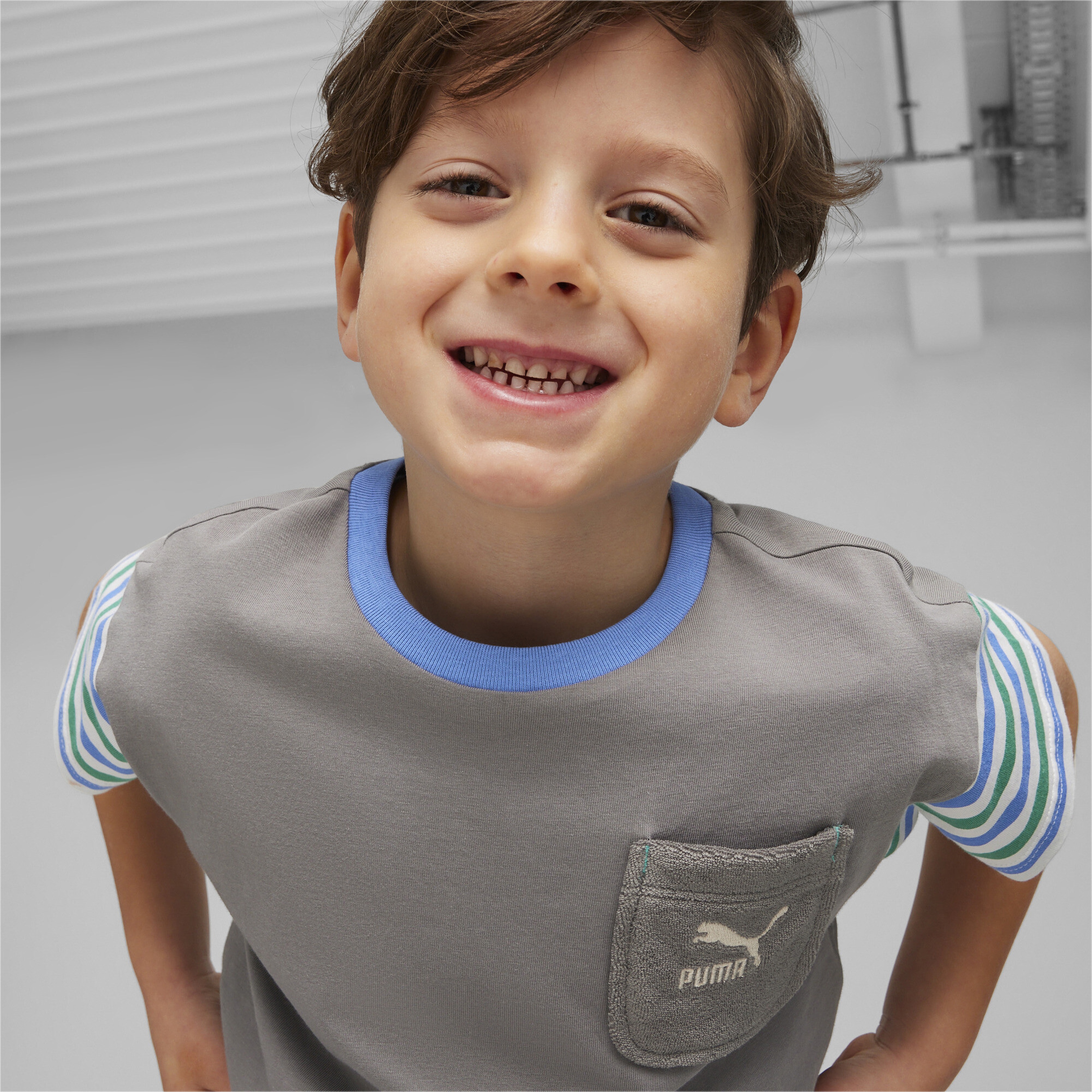 Puma Summer Camp Classics Çocuk Gri T-Shirt
