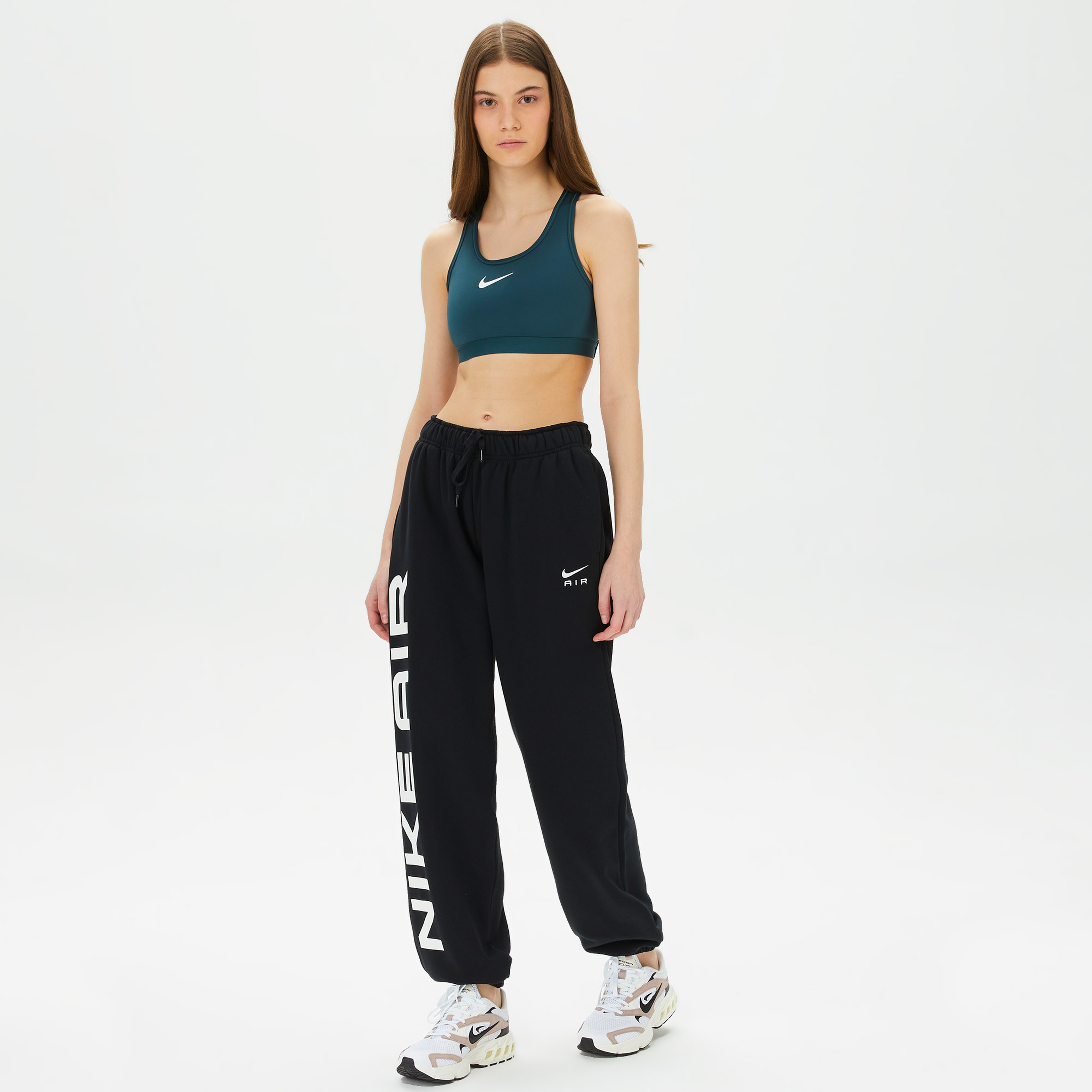 Nike Sportswear Air Fleece Oversize High Rise Kadın Siyah Eşofman Altı