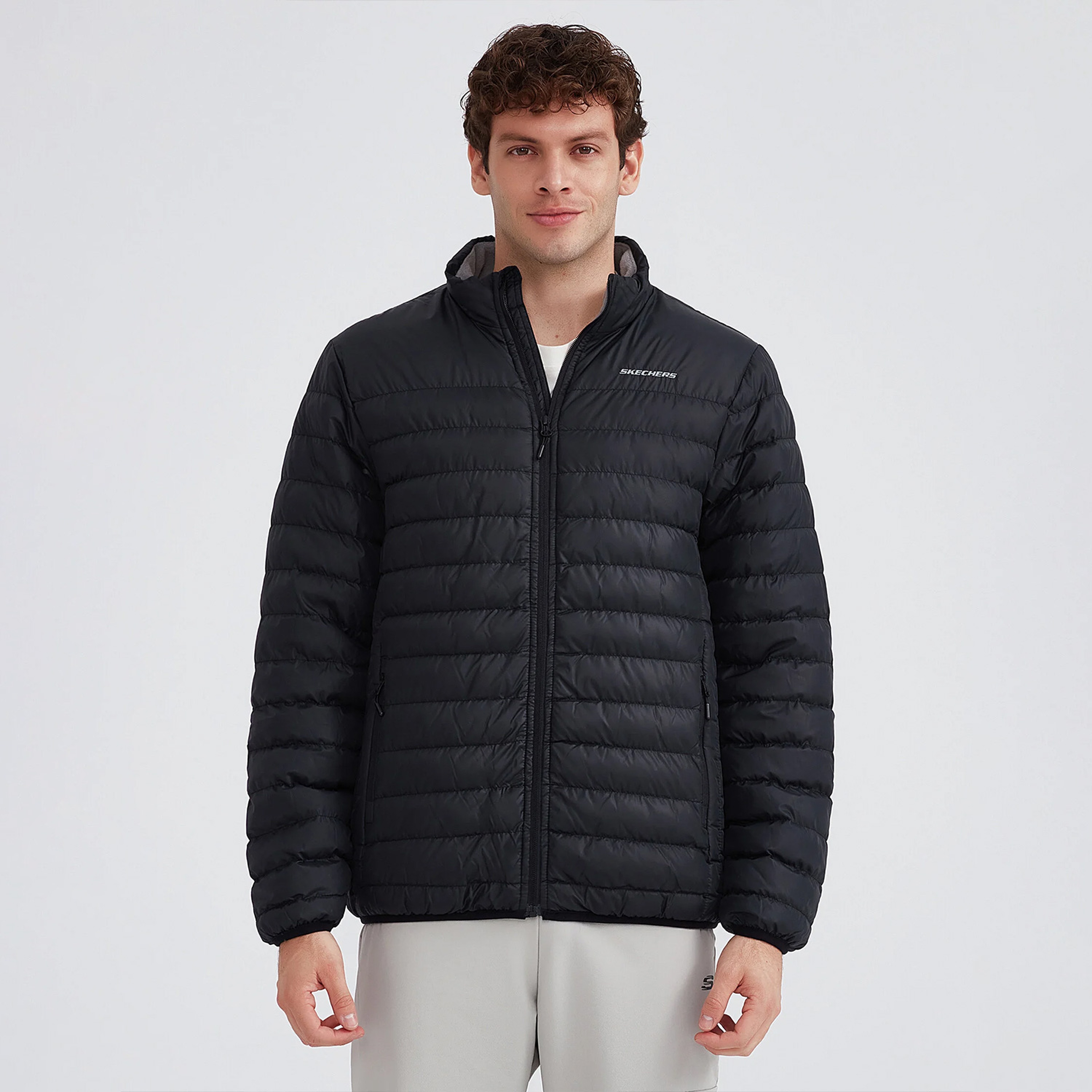 Skechers Outerwear Padded Erkek Siyah Mont
