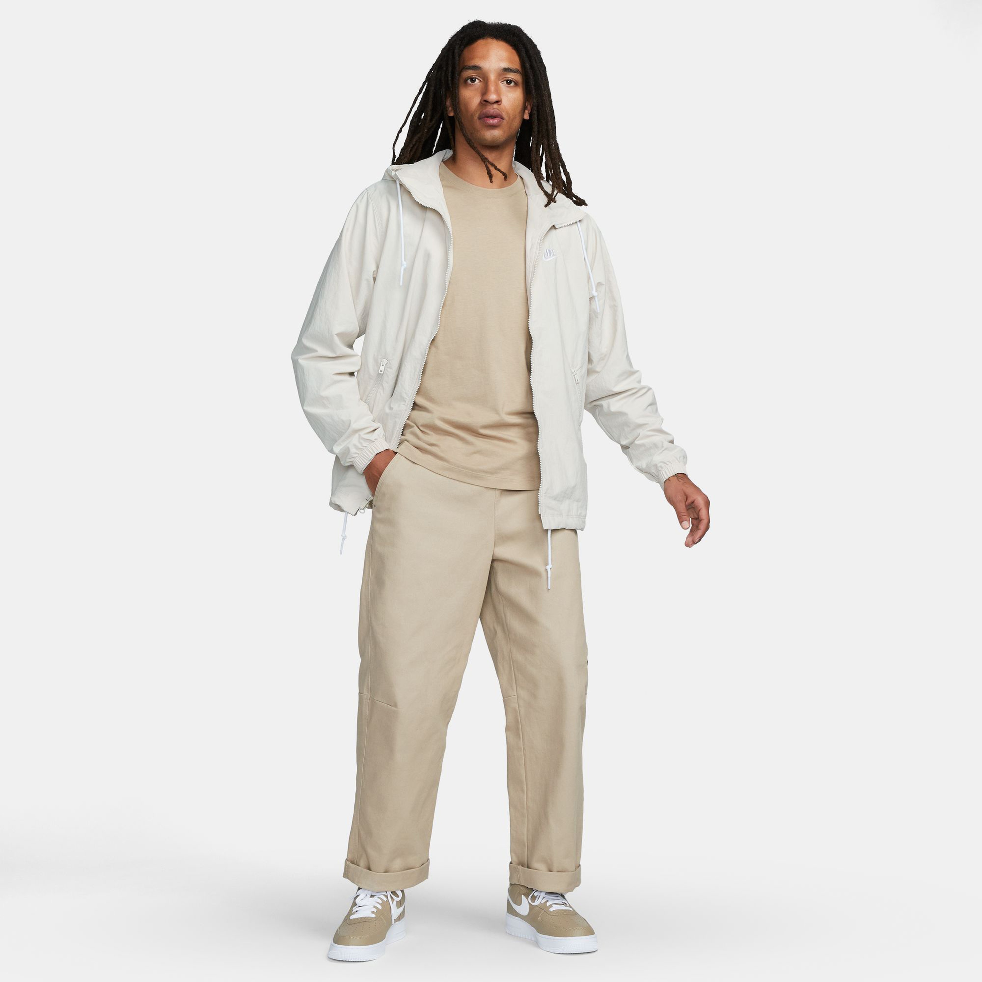 Nike Club Woven Full Zip Erkek Gri Ceket