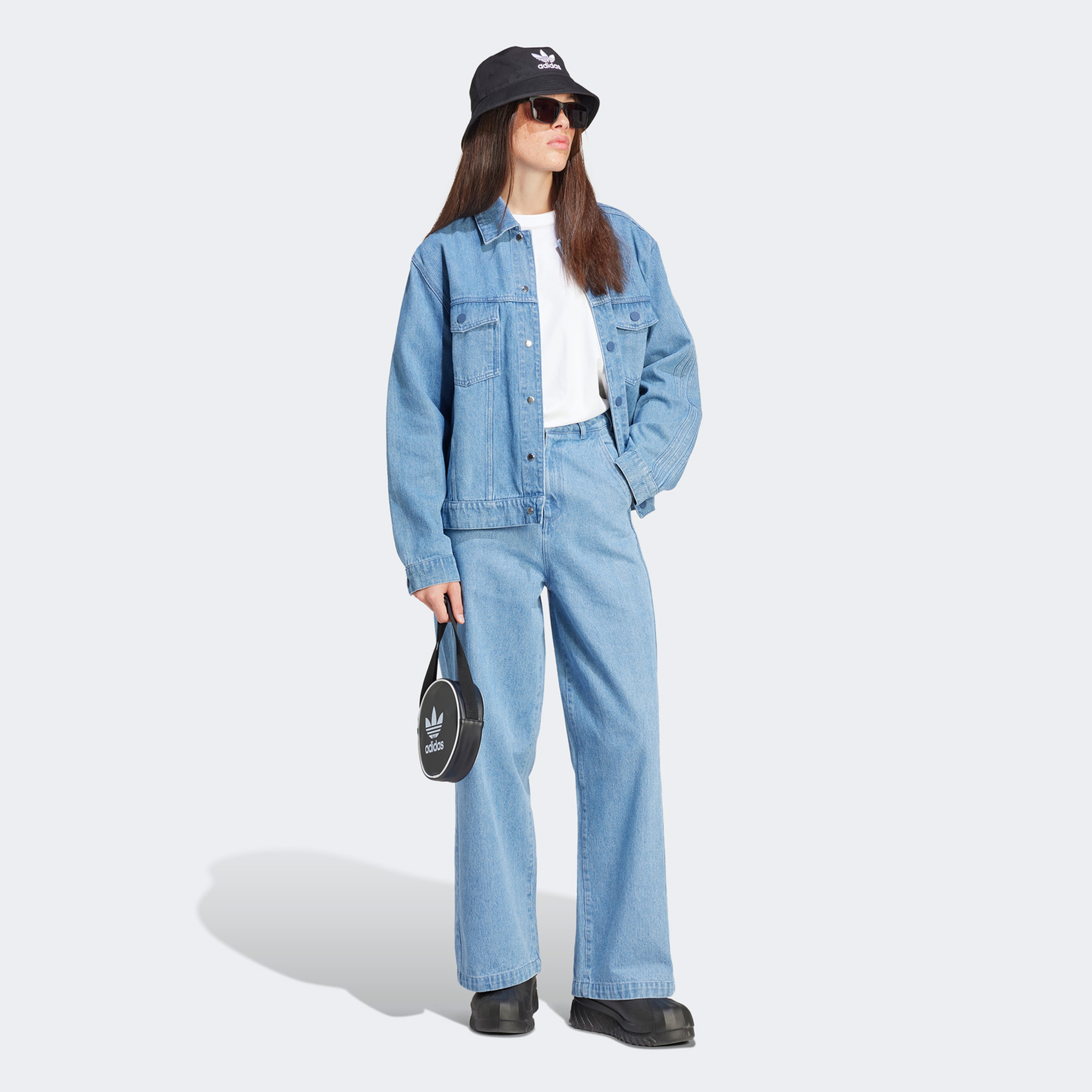 adidas Originals 3 Stripe Jeans Kadın Mavi Pantolon