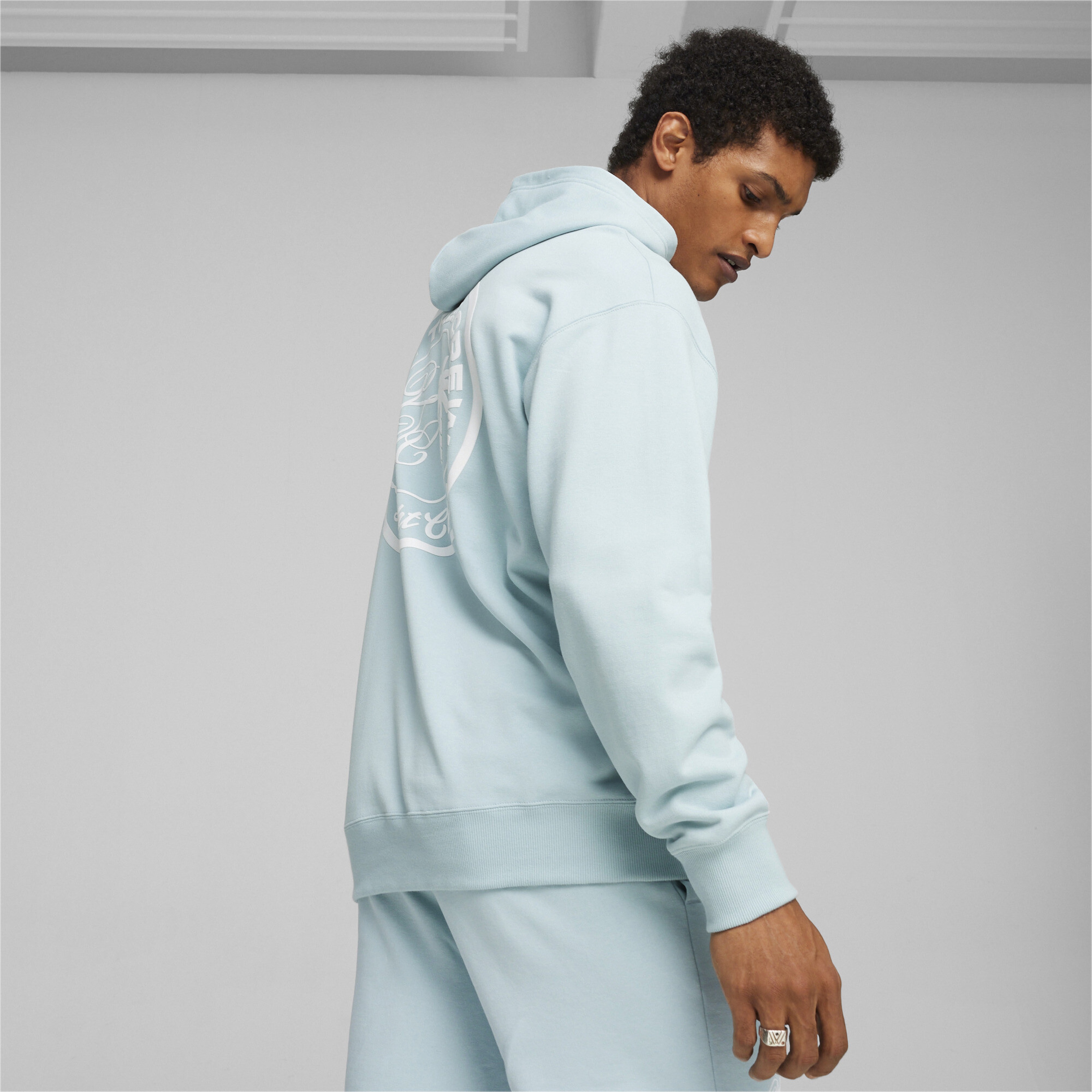 Puma X Ptc Graphic Erkek Mavi Hoodie