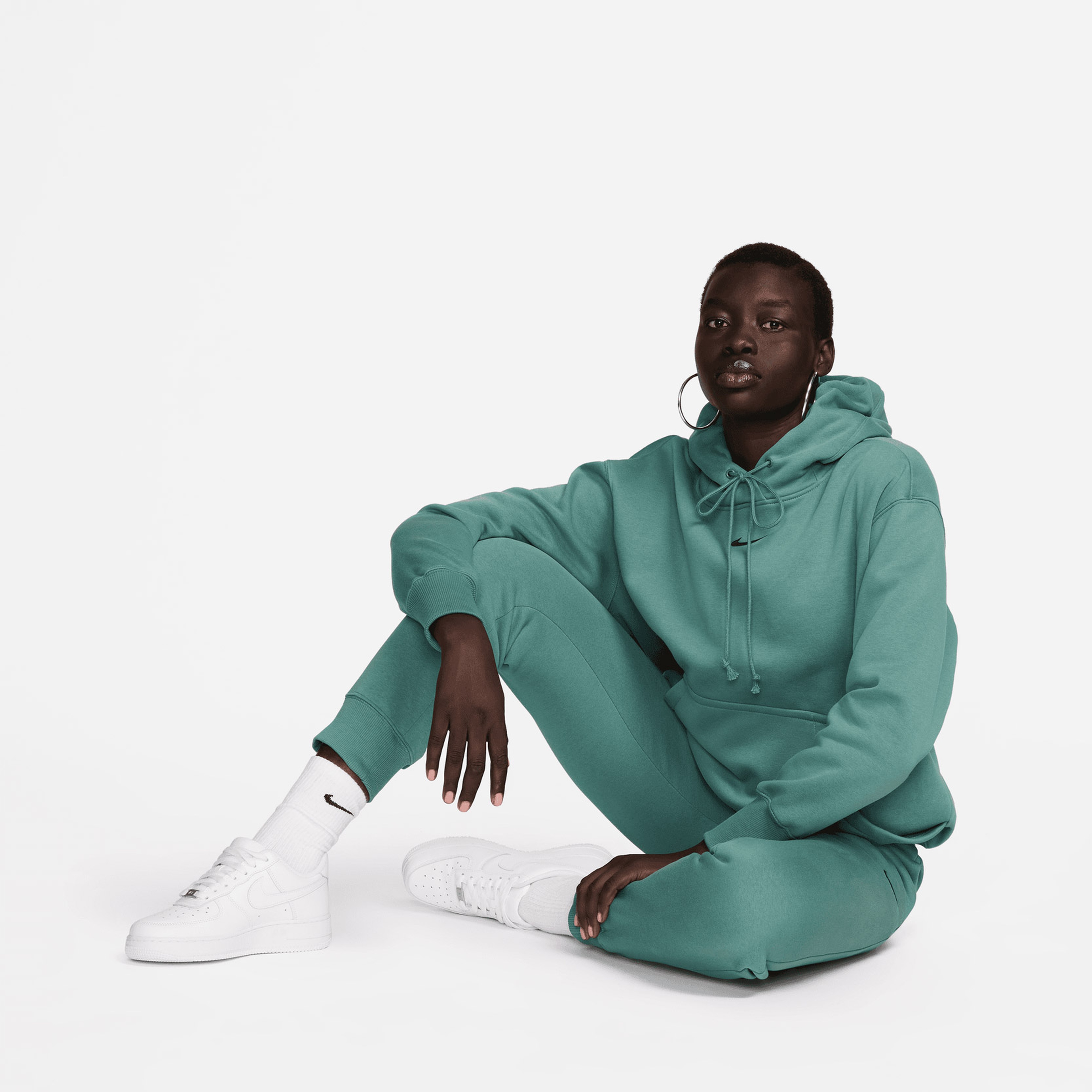 Nike Sportswear Phoenix Fleece Kadın Yeşil Hoodie