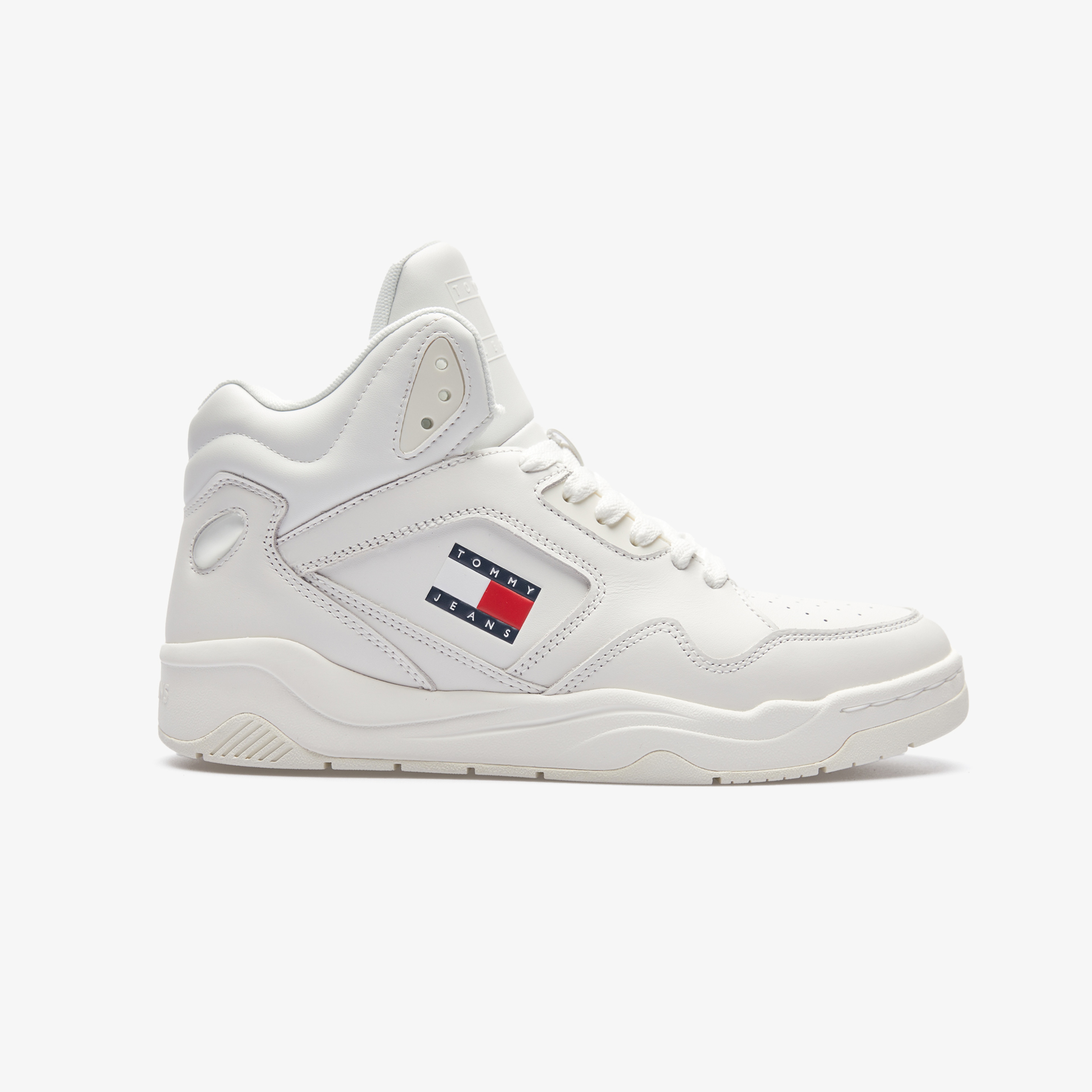Tommy Jeans Basket Mid Top Erkek Beyaz Sneaker