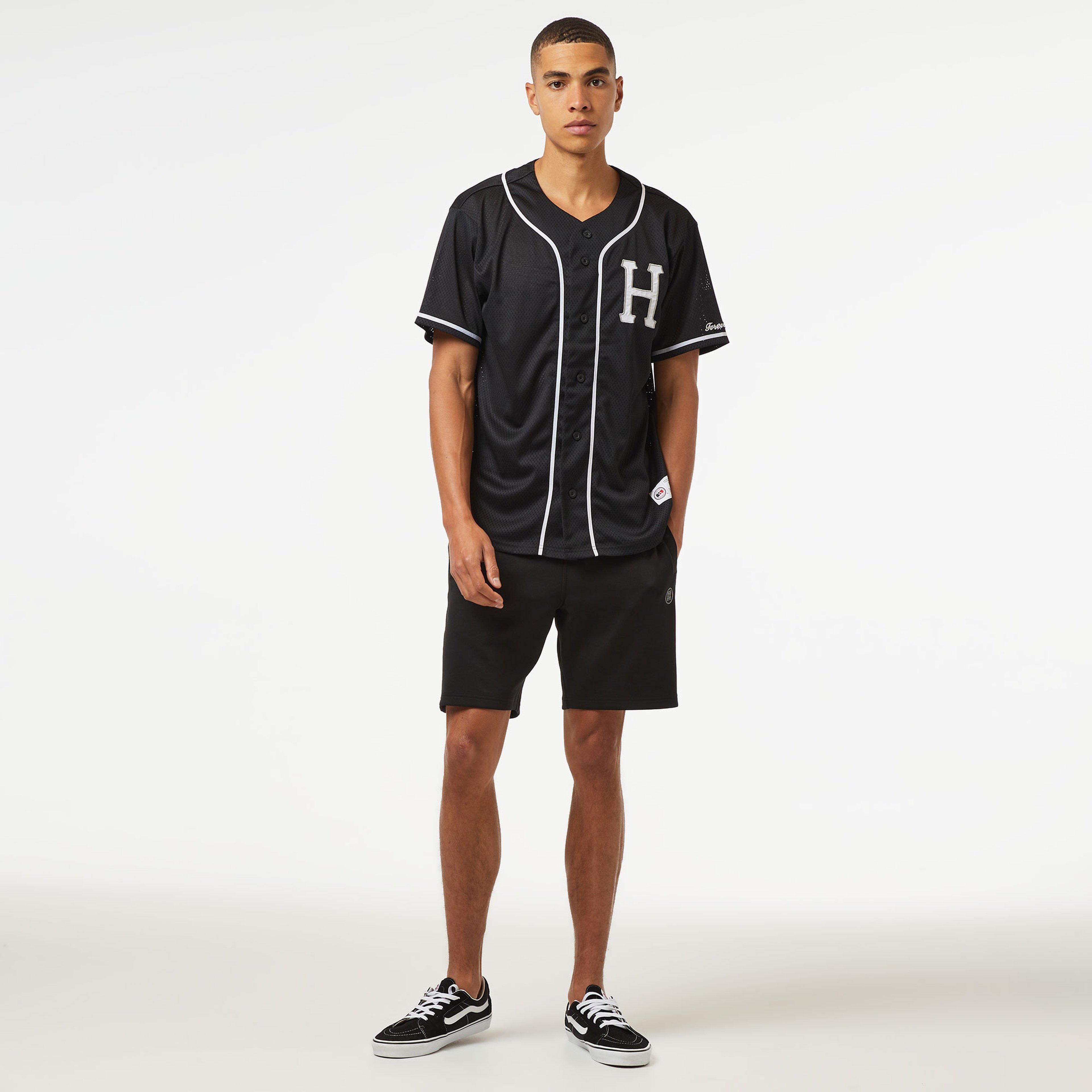 HUF Crackerjack Baseball Jersey Erkek Siyah Gömlek