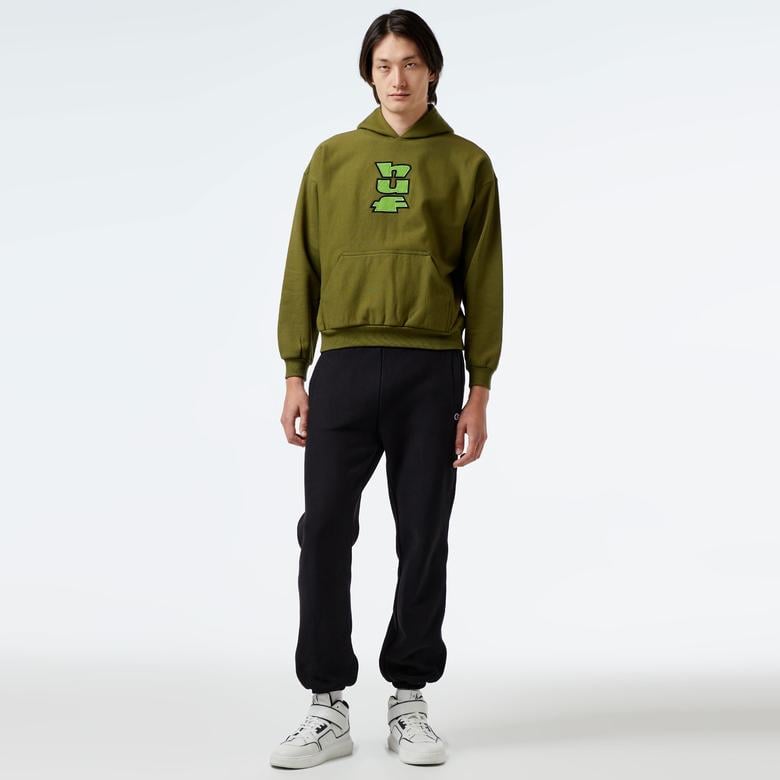 HUF Benton Heavyweight Fleece Erkek Yeşil Hoodie