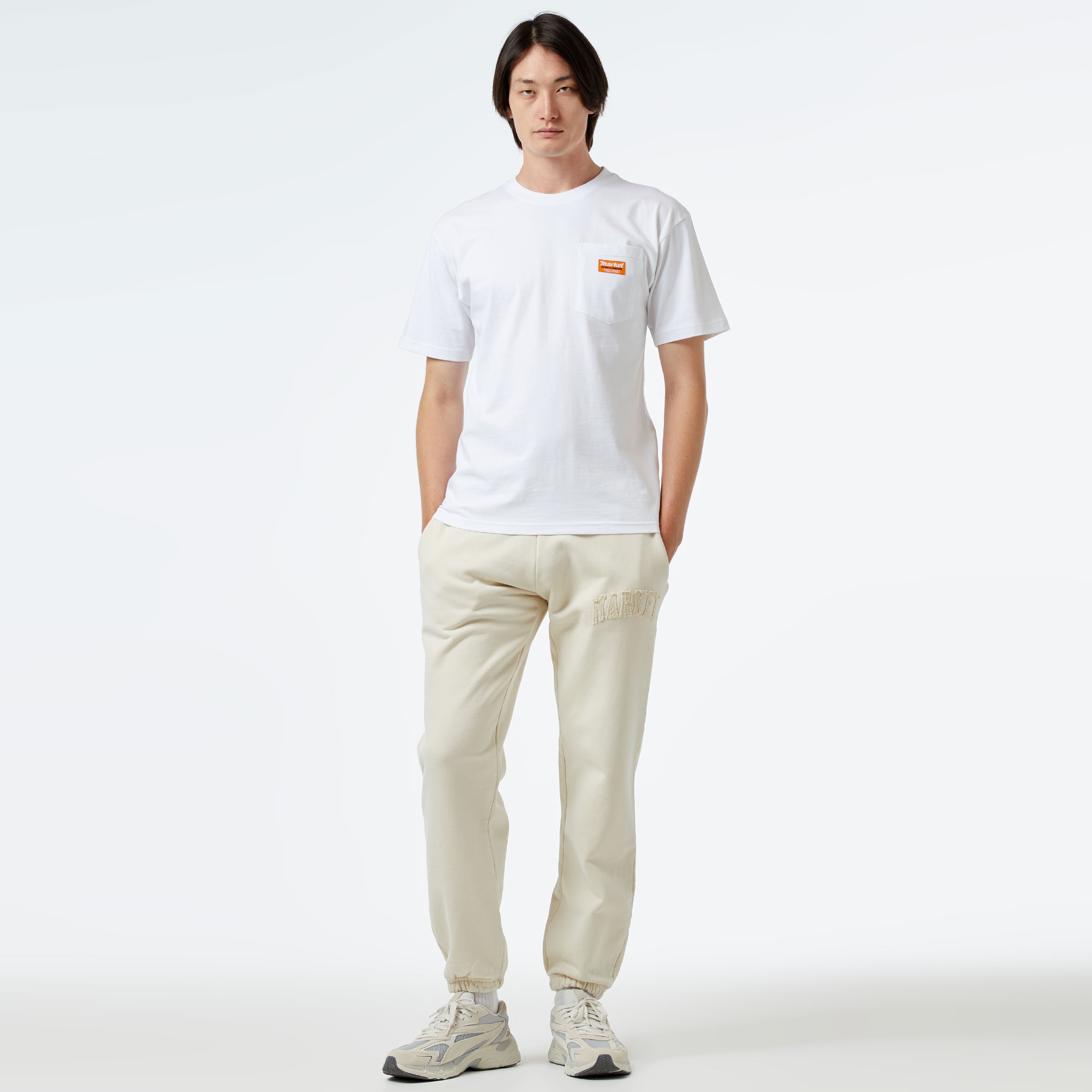 Market Hardware Pocket Erkek Beyaz T-Shirt