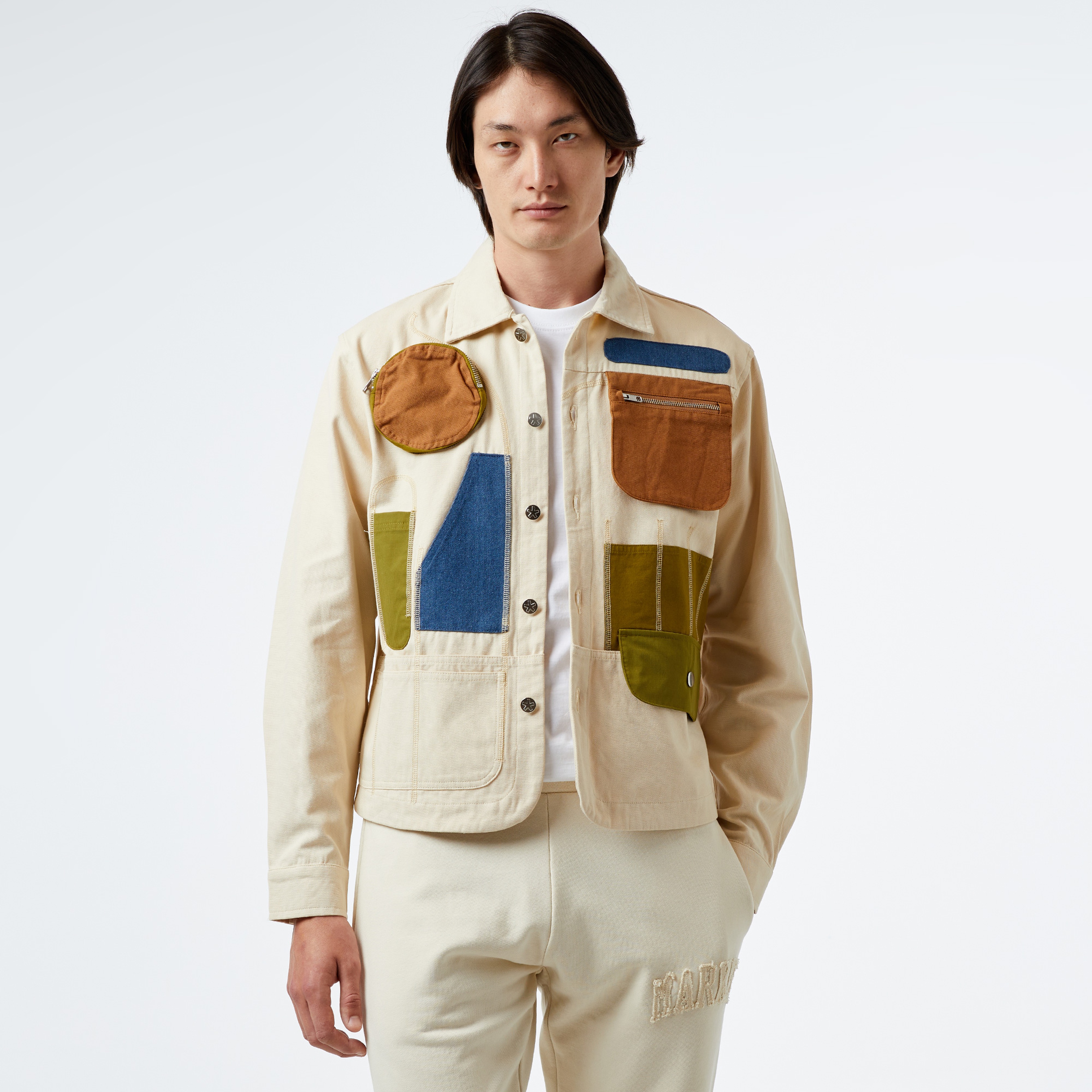 Market Rw Workstations Overshirt Erkek Beyaz Sweatshirt