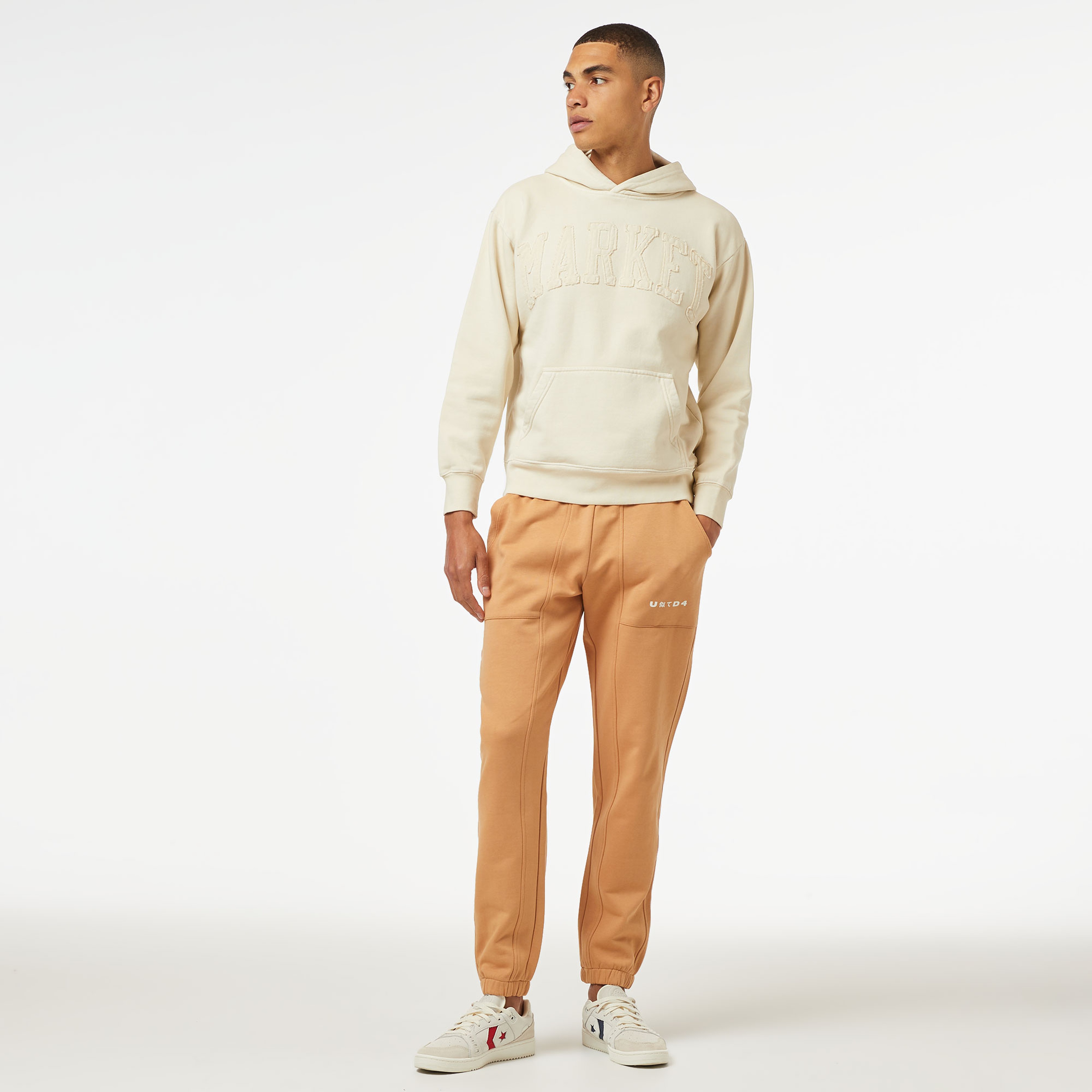 Market Vintage Wash Arc Erkek Krem Hoodie