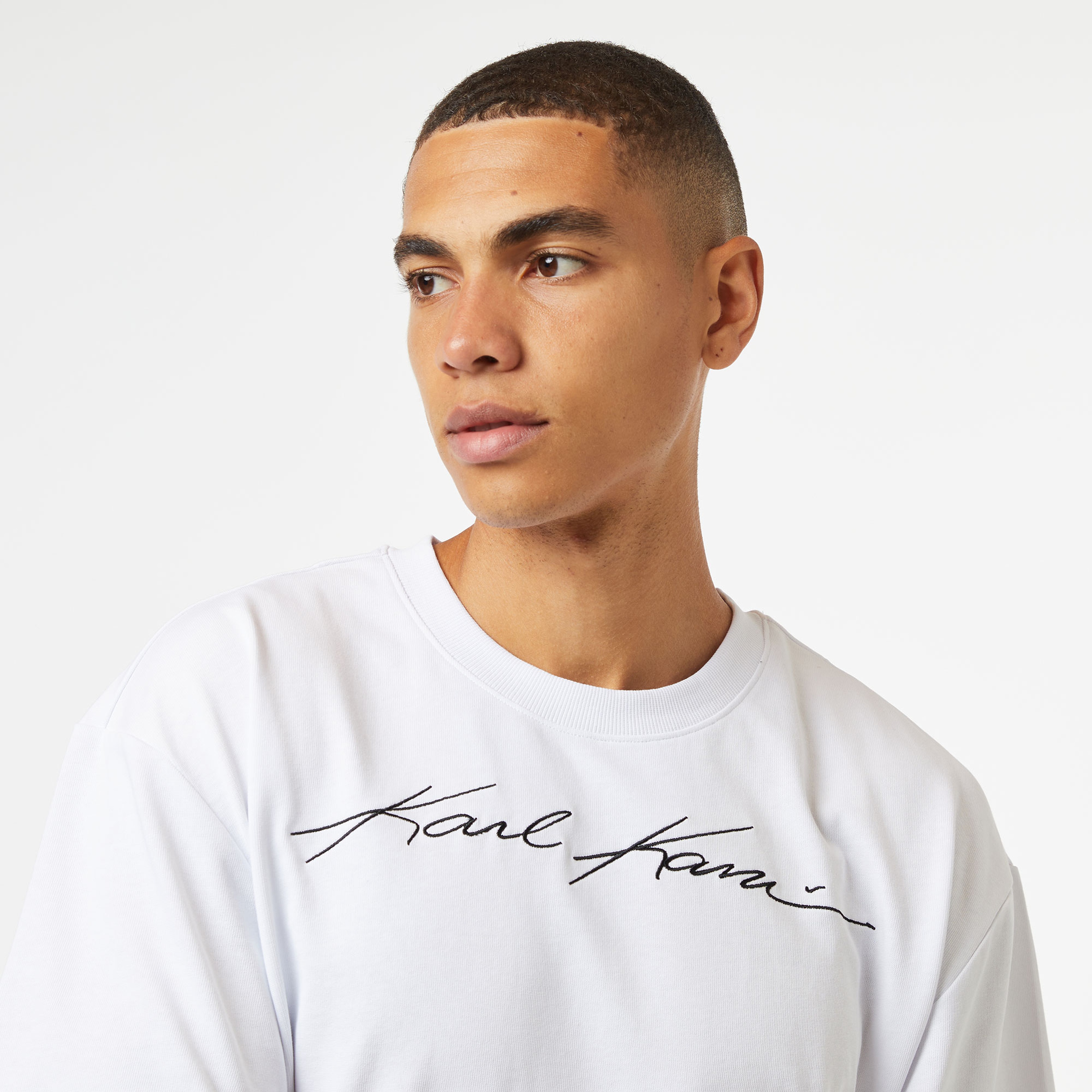 Karl Kani Autograph Heavy Jersey Boxy Erkek Beyaz T-Shirt