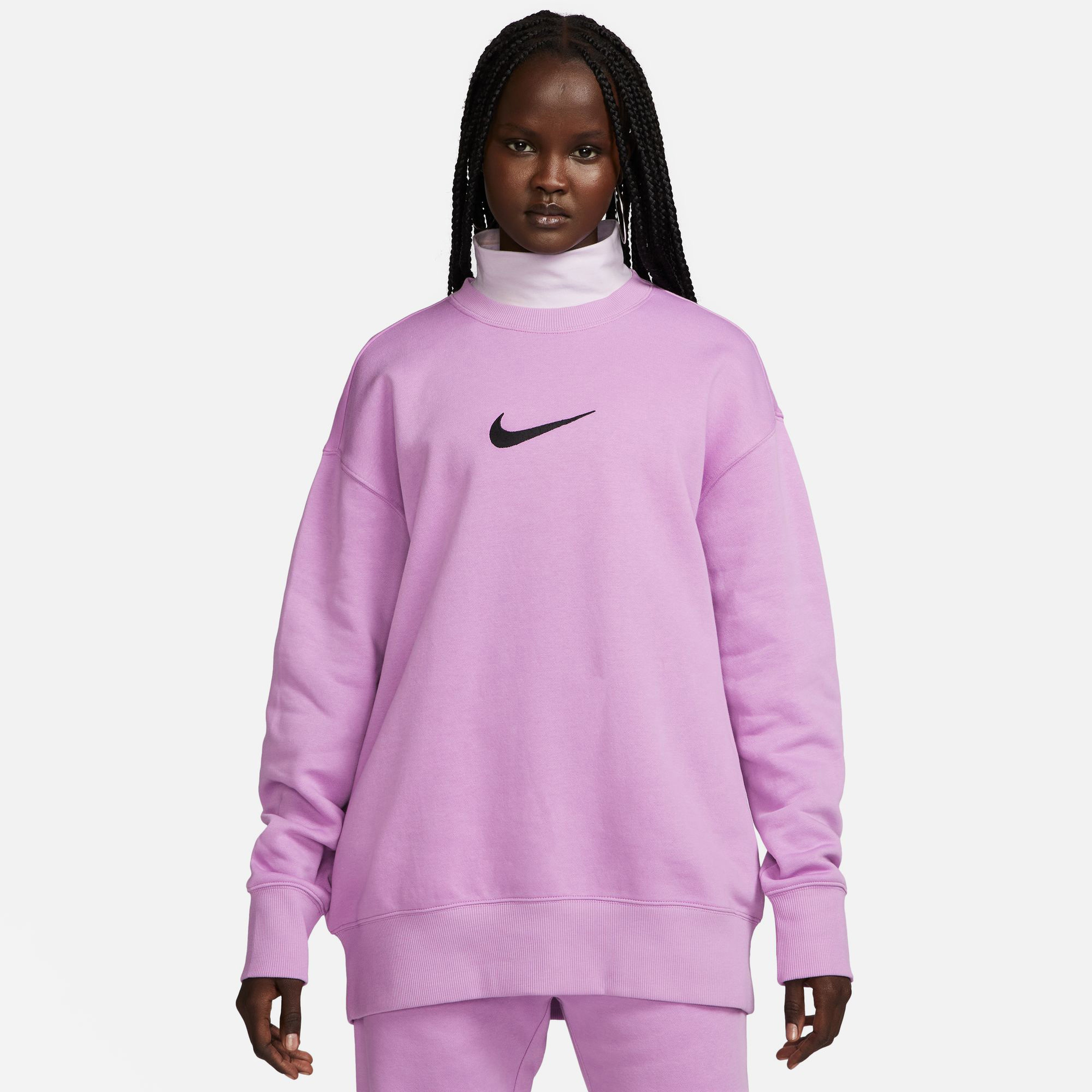 Nike Sportswear Phoenix Fleece Kadın Mor Sweatshirt