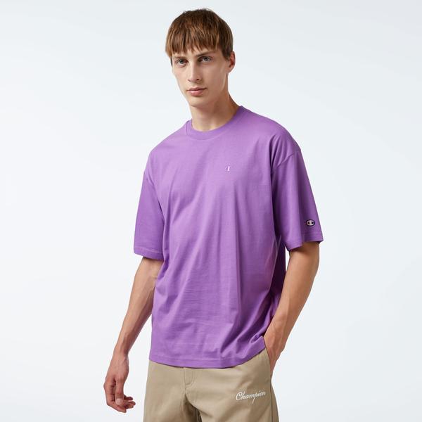 Champion Crewneck Erkek Mor T-Shirt