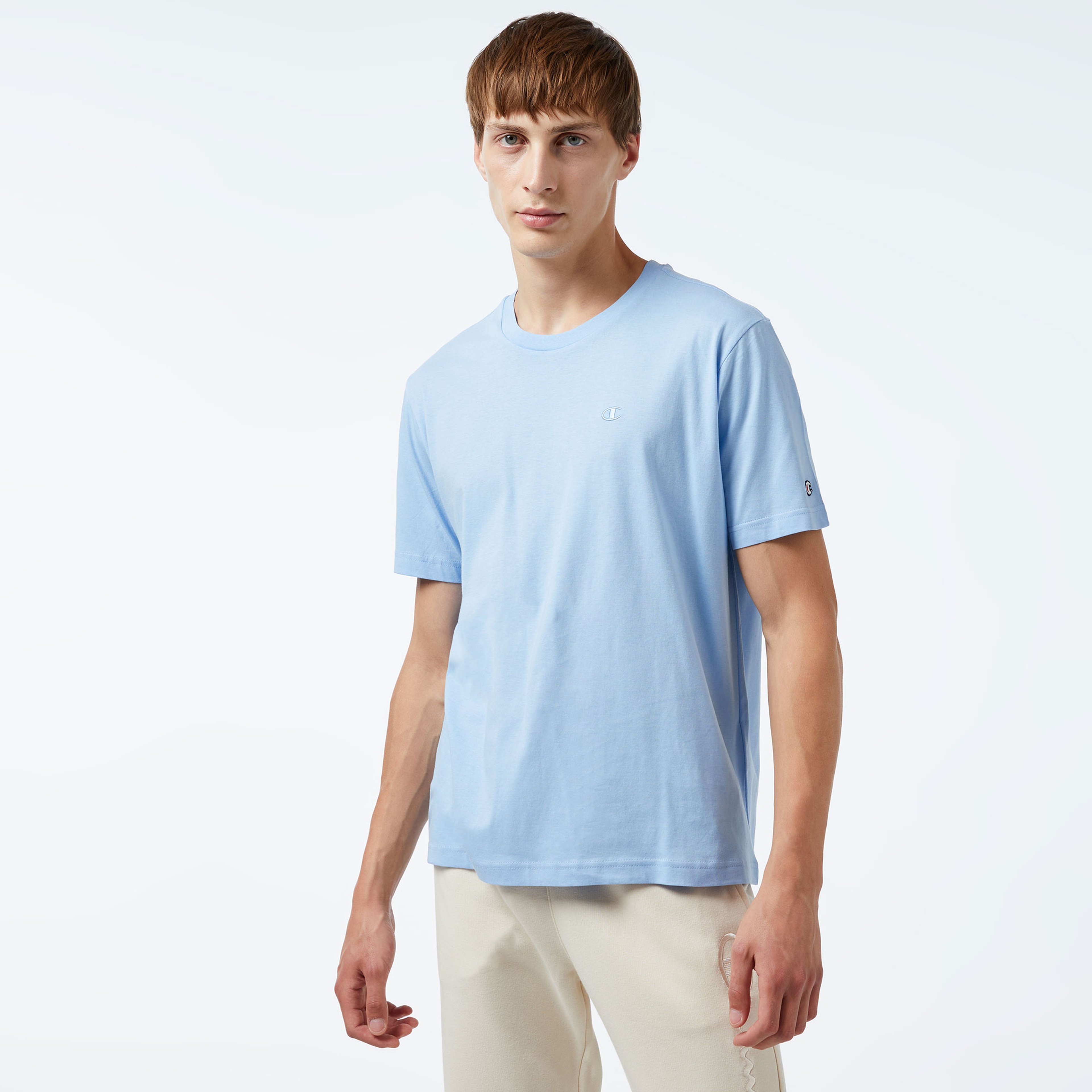 Champion Crewneck Erkek Mavi T-Shirt