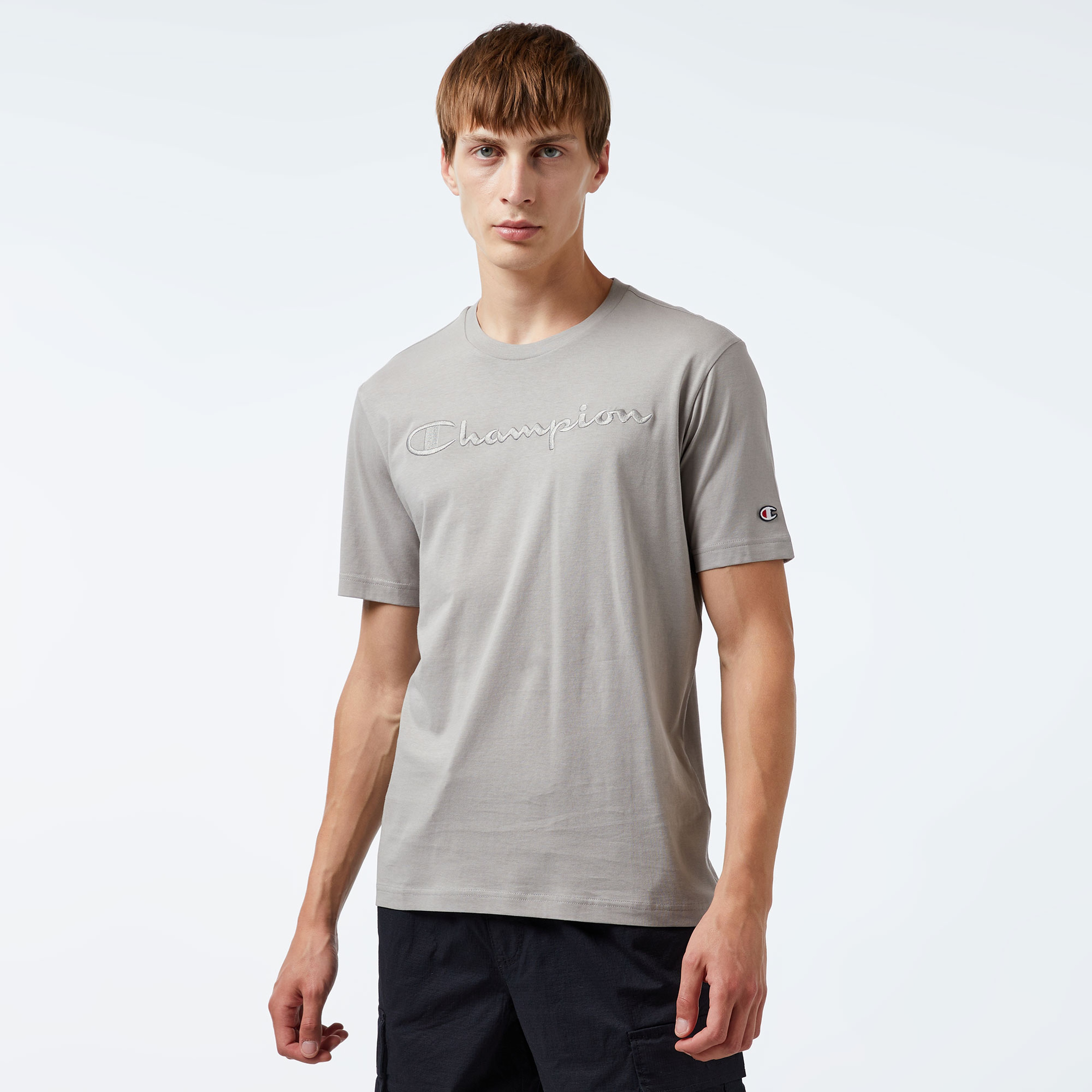 Champion Crewneck Erkek Gri T-Shirt