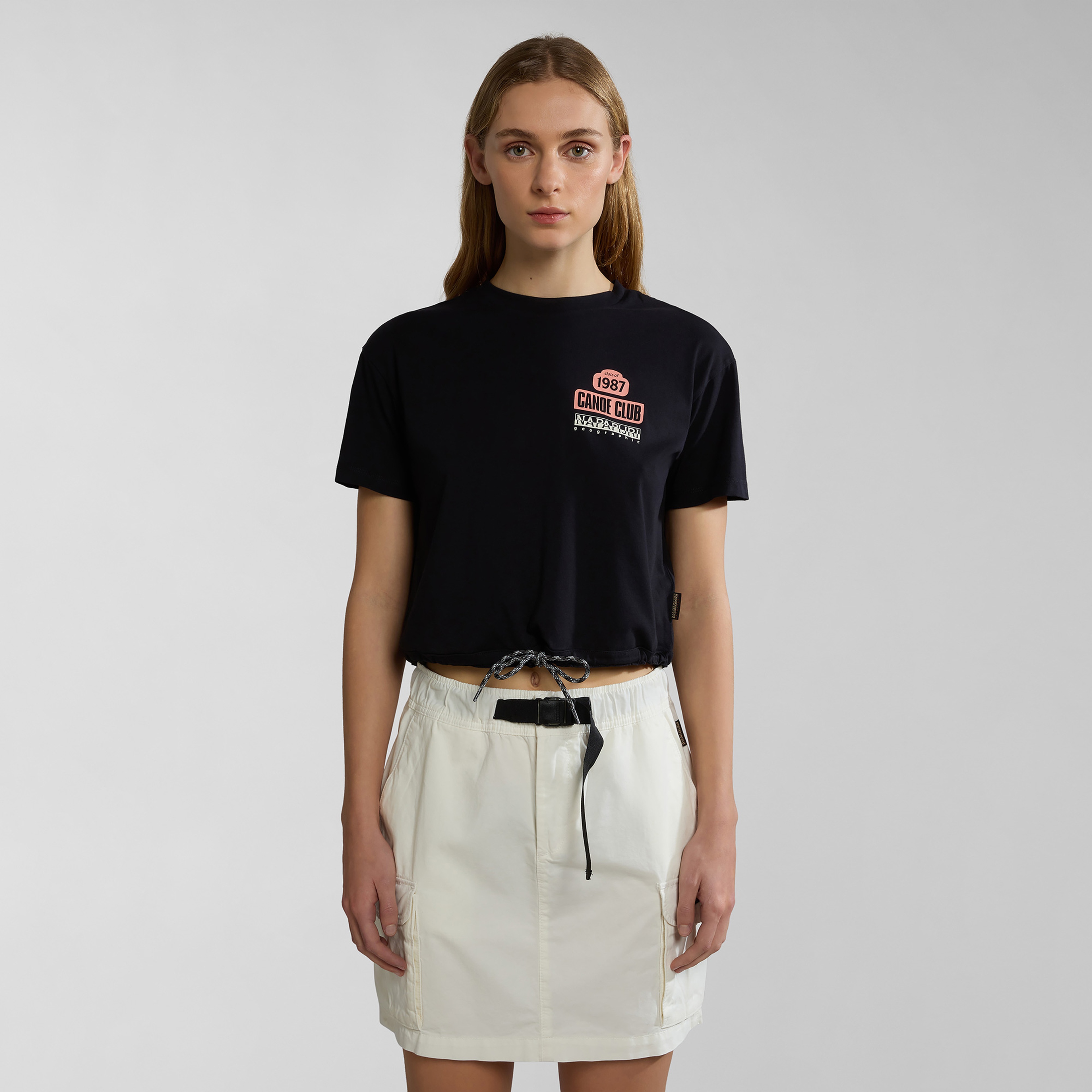 Napapijri S-Howard W Kadın Siyah Crop T-Shirt