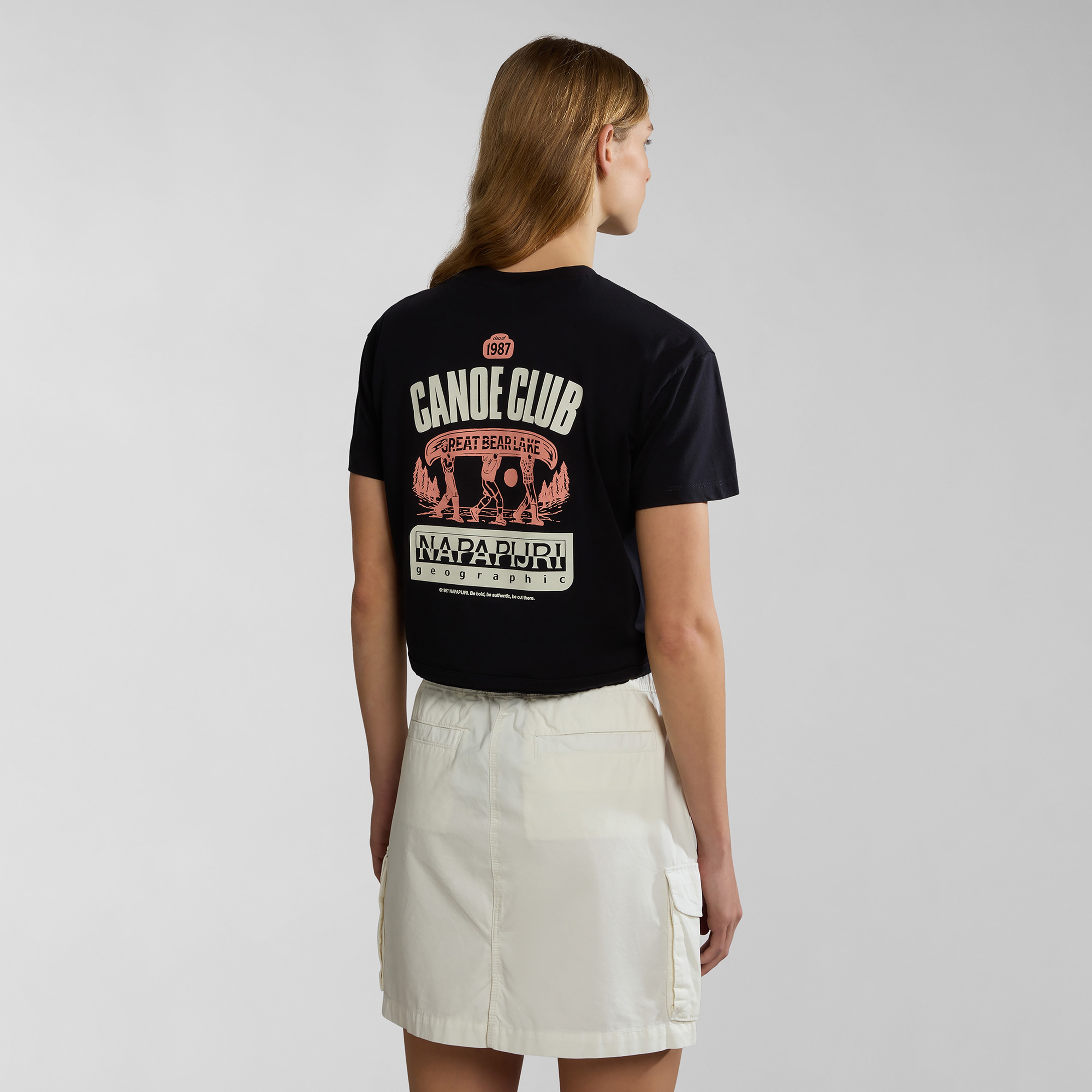 Napapijri S-Howard W Kadın Siyah Crop T-Shirt