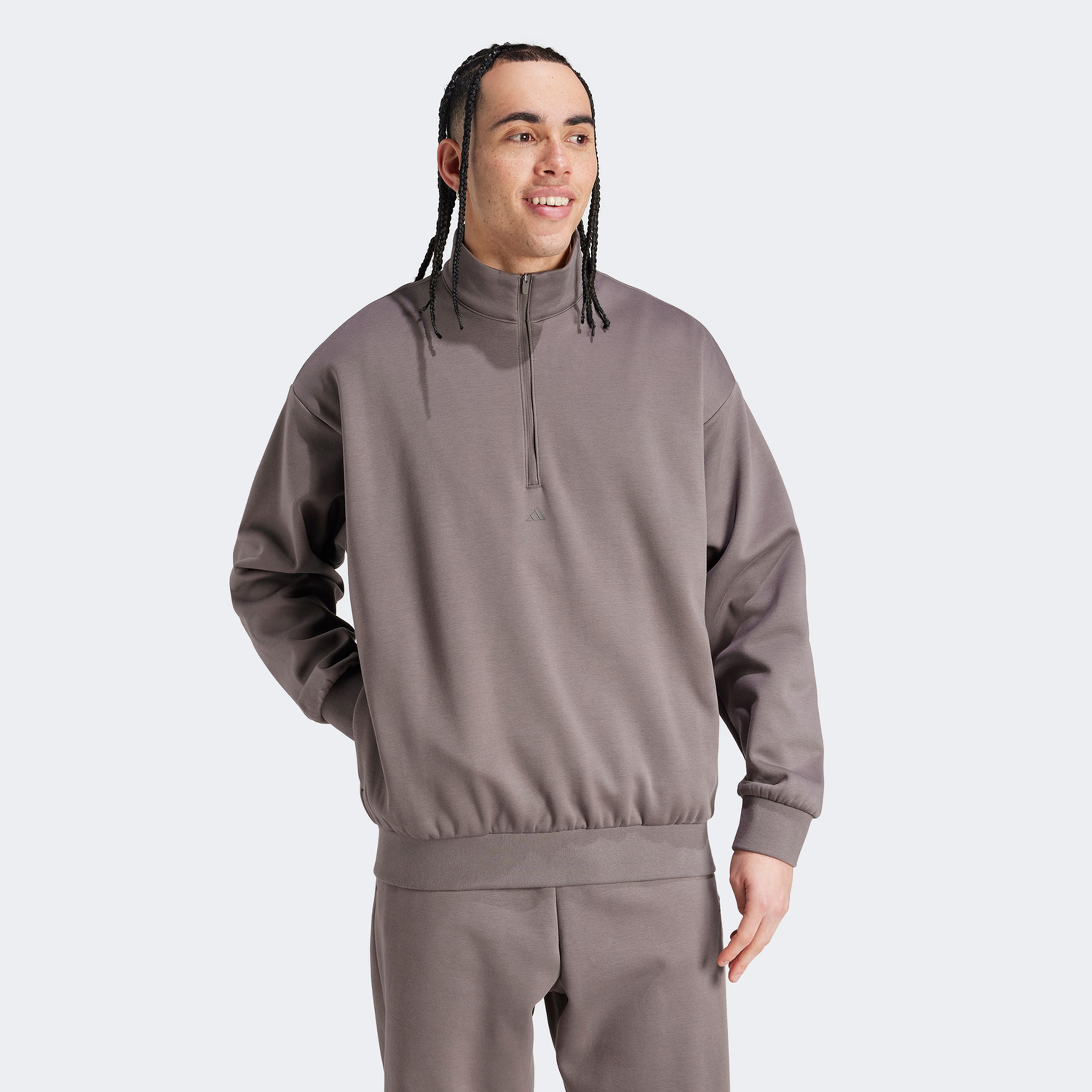 adidas Adi Bb 1/2 Zip Unisex Kahverengi Sweatshirt