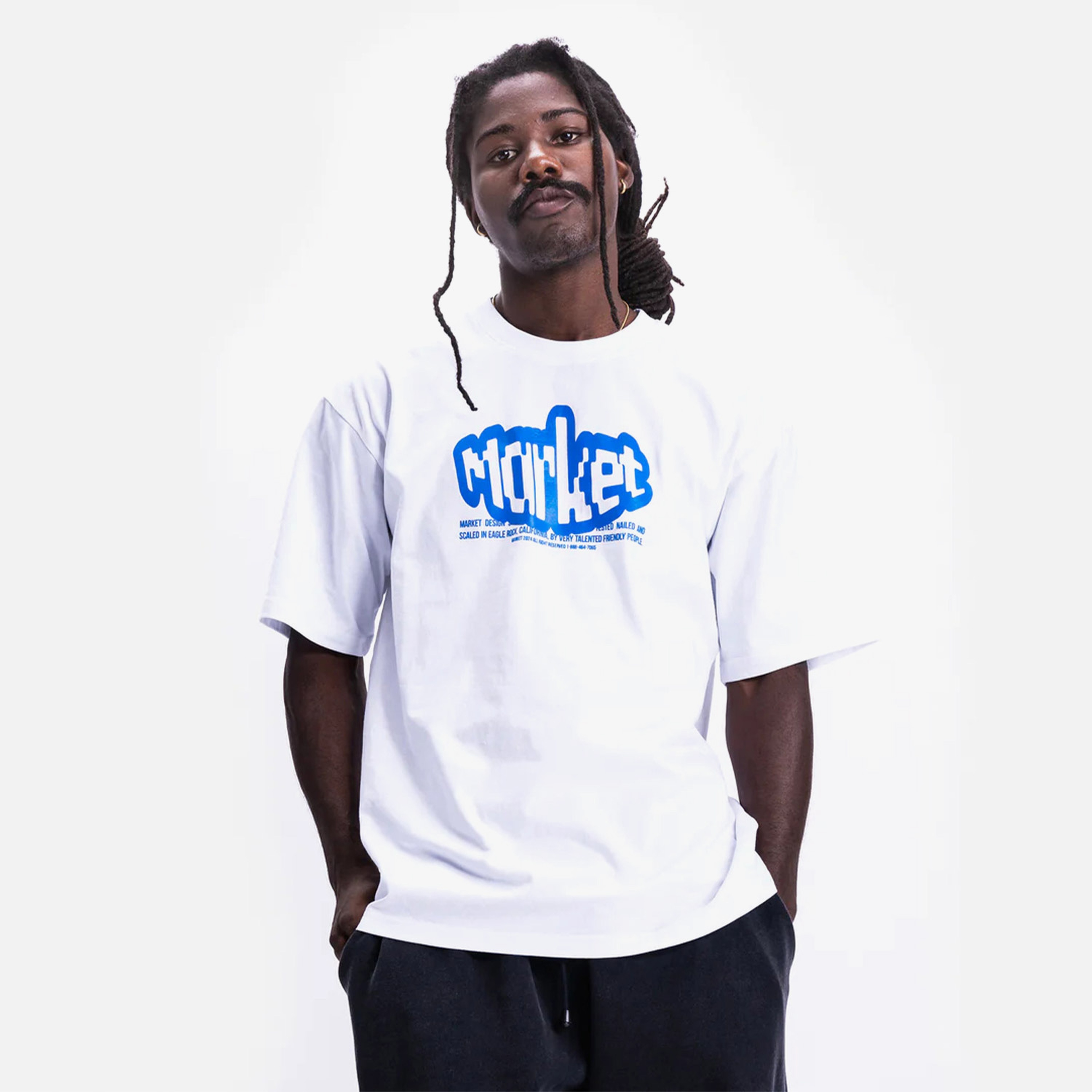 Market Test Nail Scale Erkek Beyaz T-Shirt