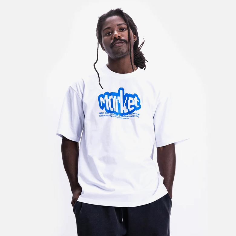 Market Test Nail Scale Erkek Beyaz T-Shirt