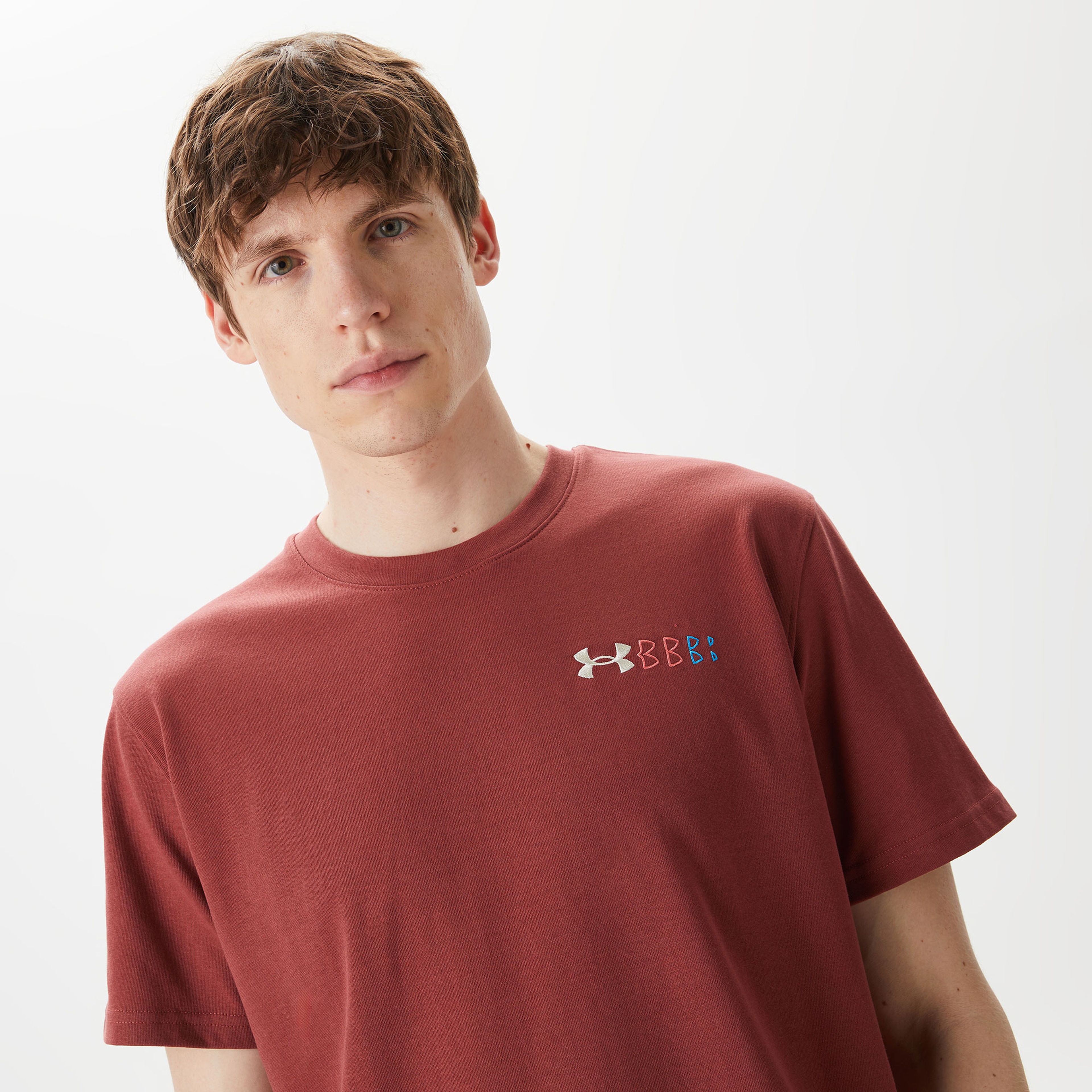 Under Armour HW LC Logo Repeat Erkek Bordo T-Shirt