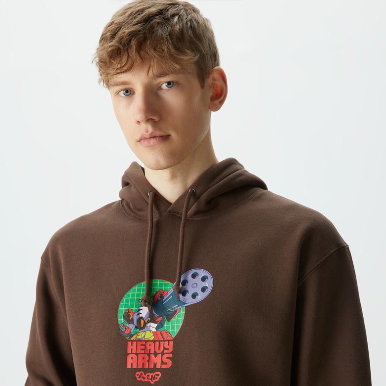 HUF x Gundam Heavy Arms Pullover Erkek Siyah Hoodie