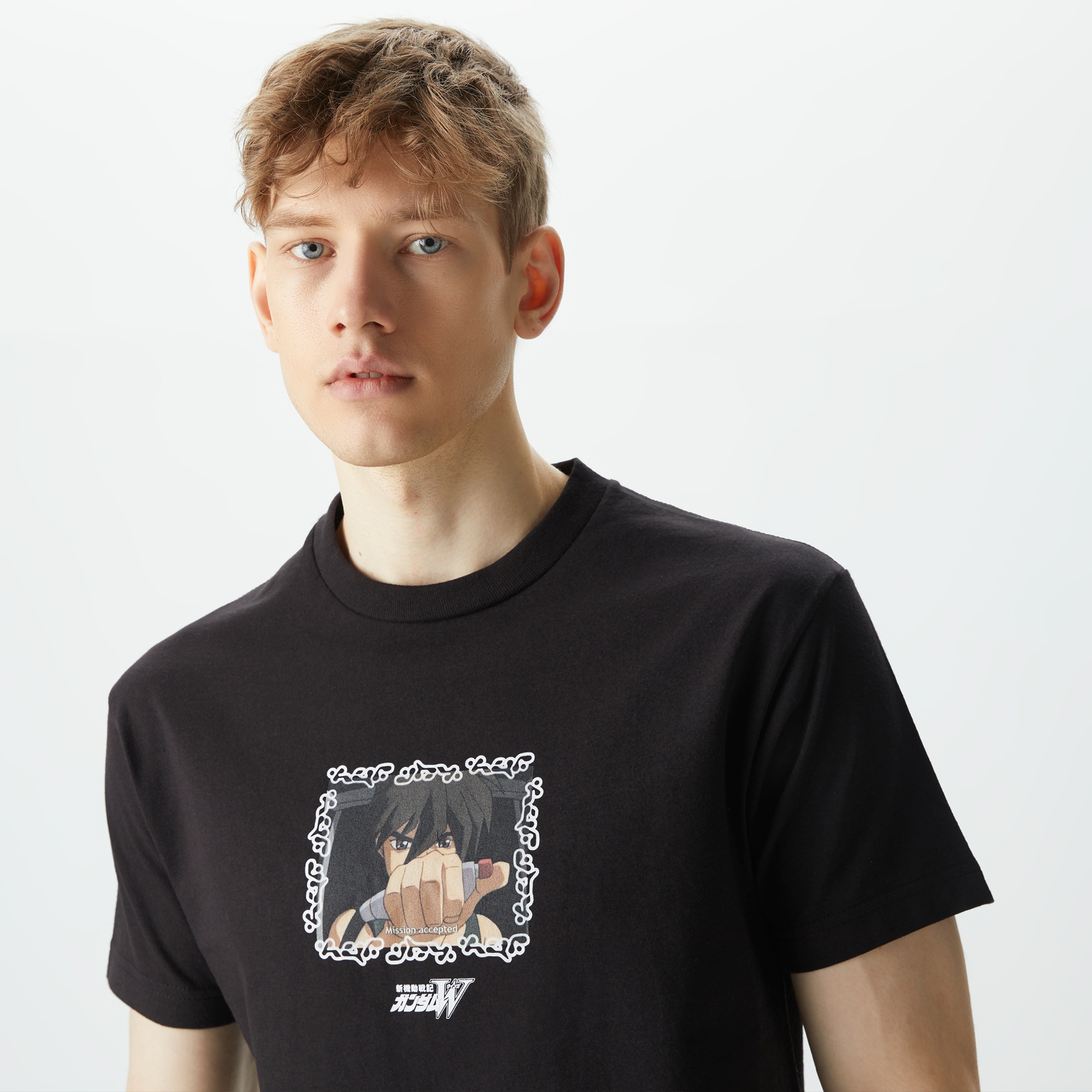 HUF x Gundam Heero Erkek Siyah T-Shirt