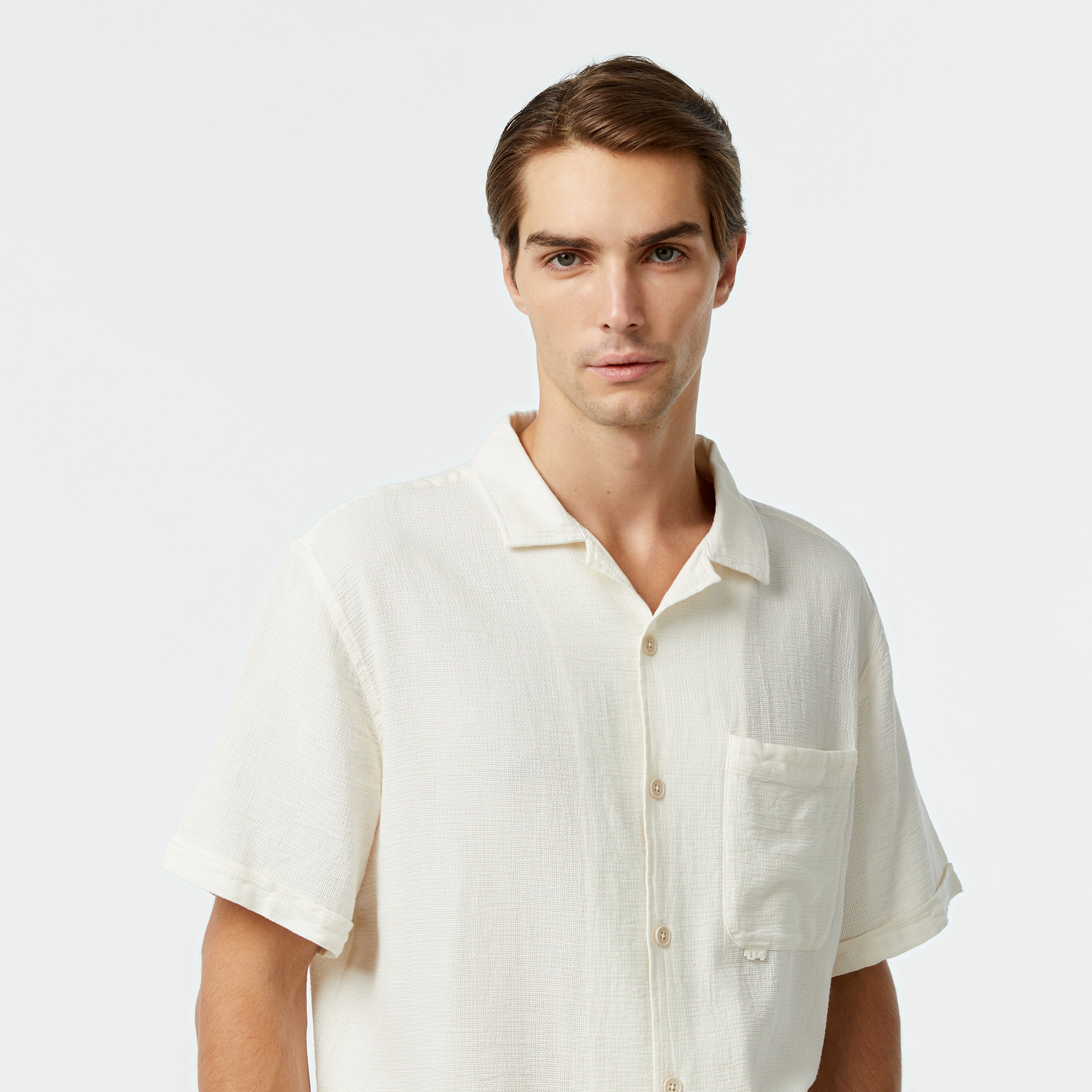 UNITED4 Oversize Erkek Krem Gömlek