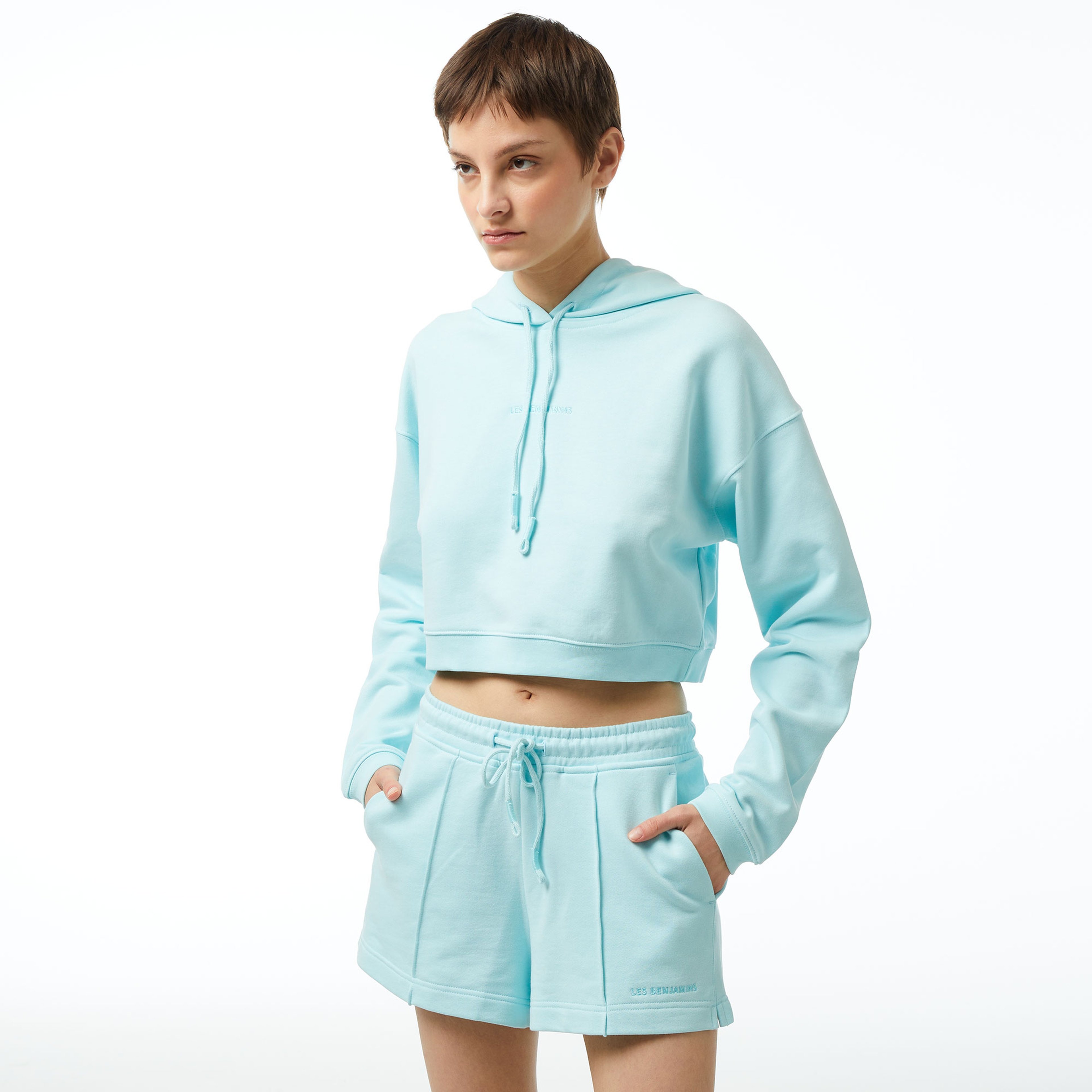 Les Benjamins 307 Kadın Mavi Hoodie