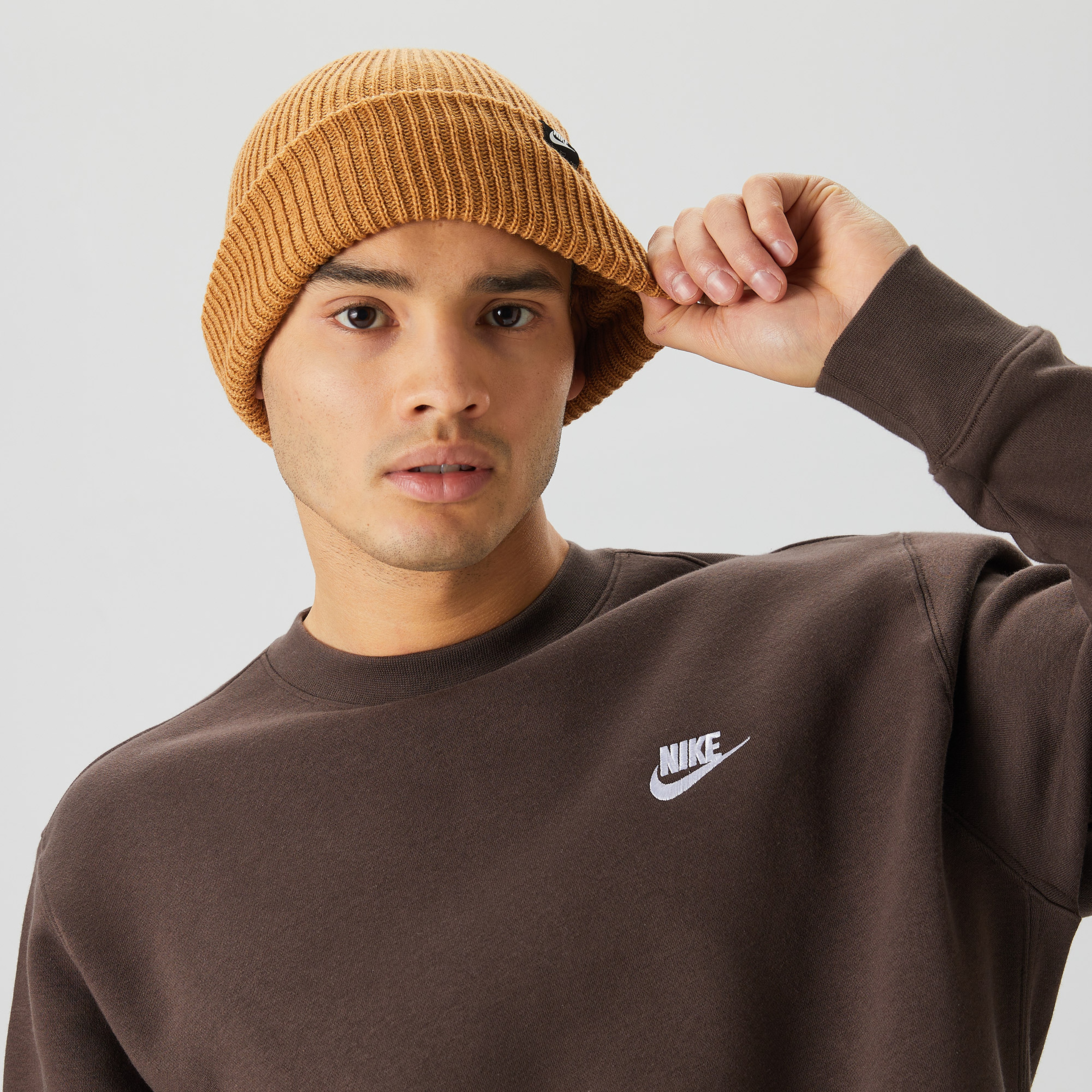 Nike Club Brushed Back Unisex Kahverengi Sweatshirt