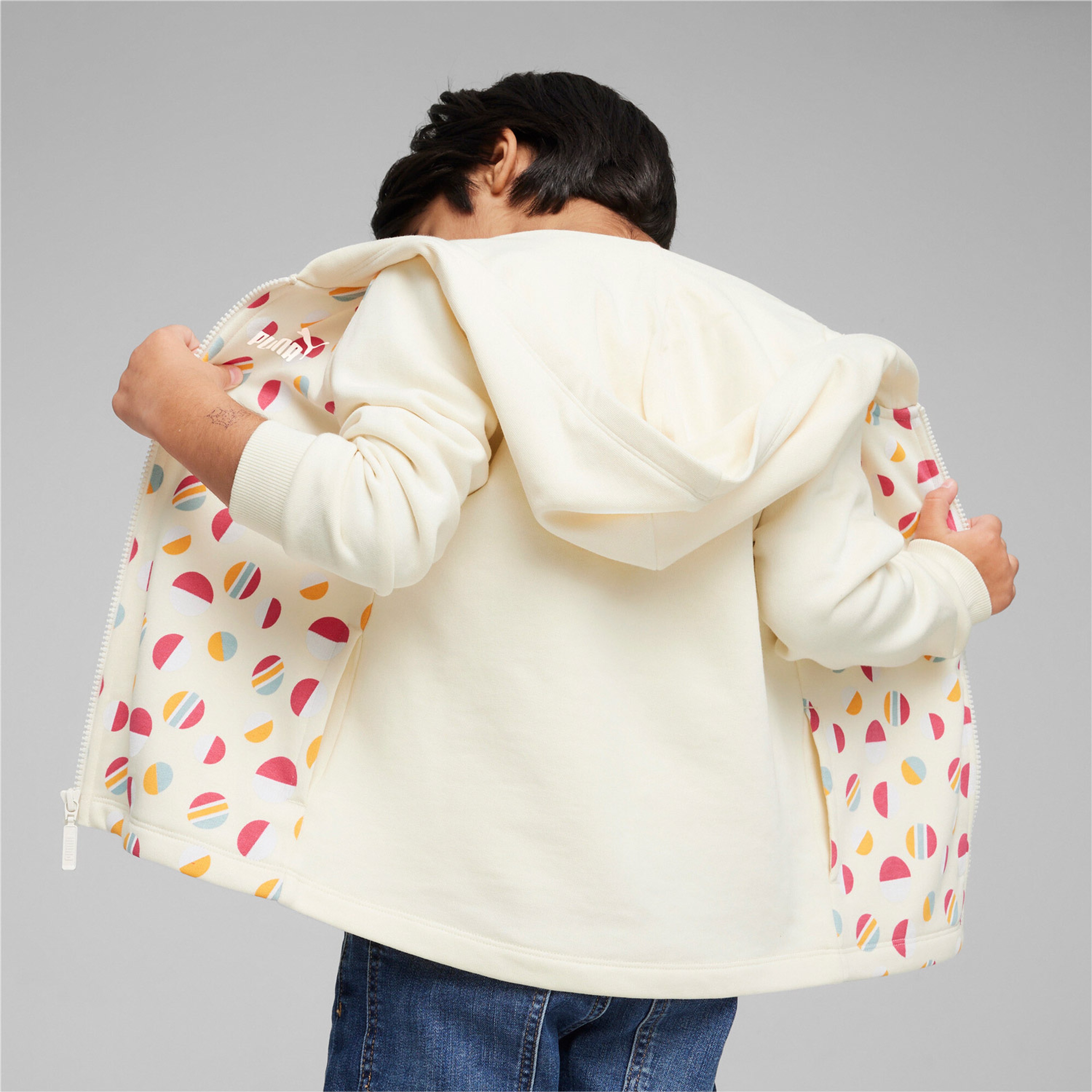 Puma Ess+ Summer Camp Fz Çocuk Bej Hoodie