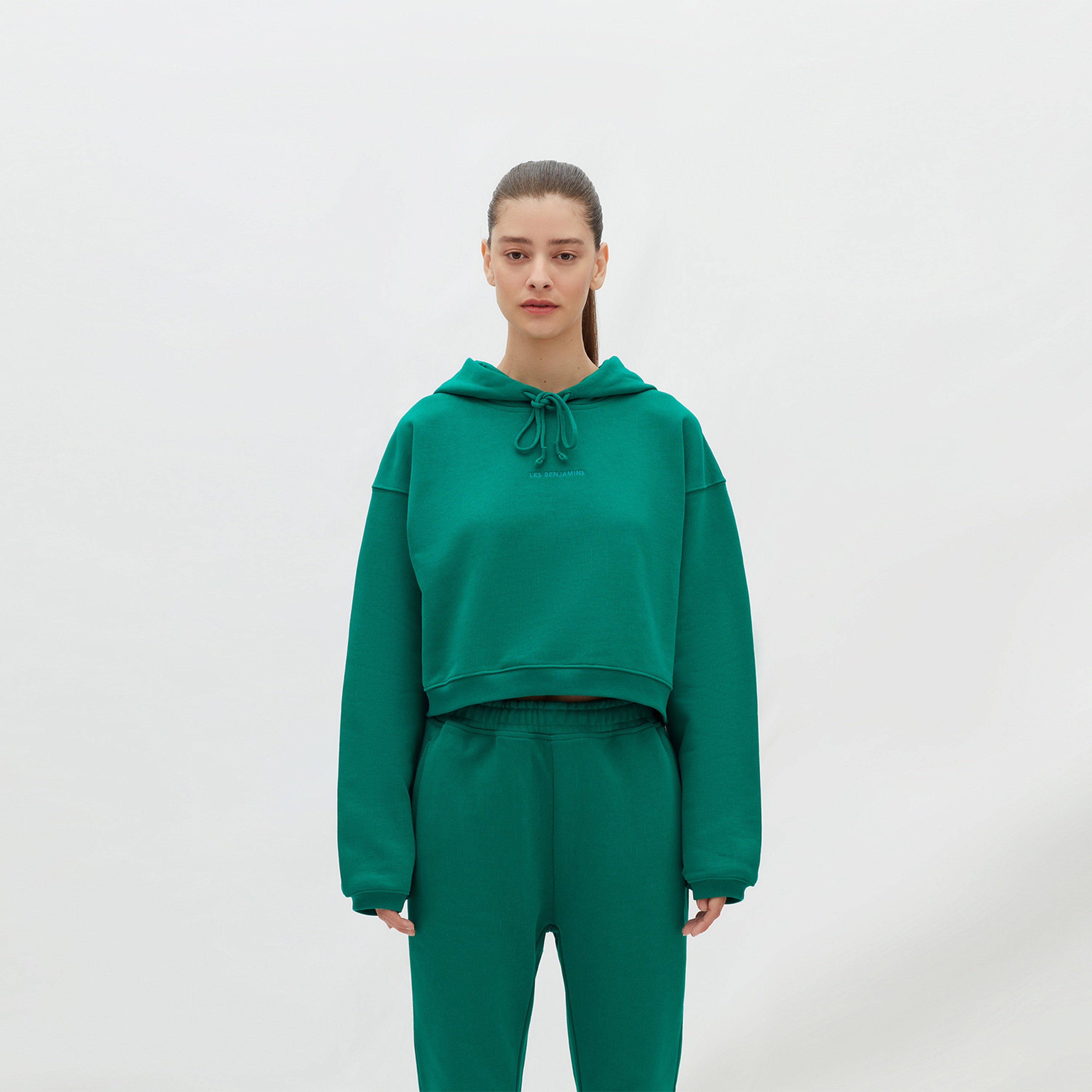 Les Benjamins Essentials Kadın Yeşil Hoodie