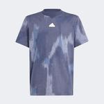 adidas Future Icons Allover Print Çocuk Mavi T-Shirt