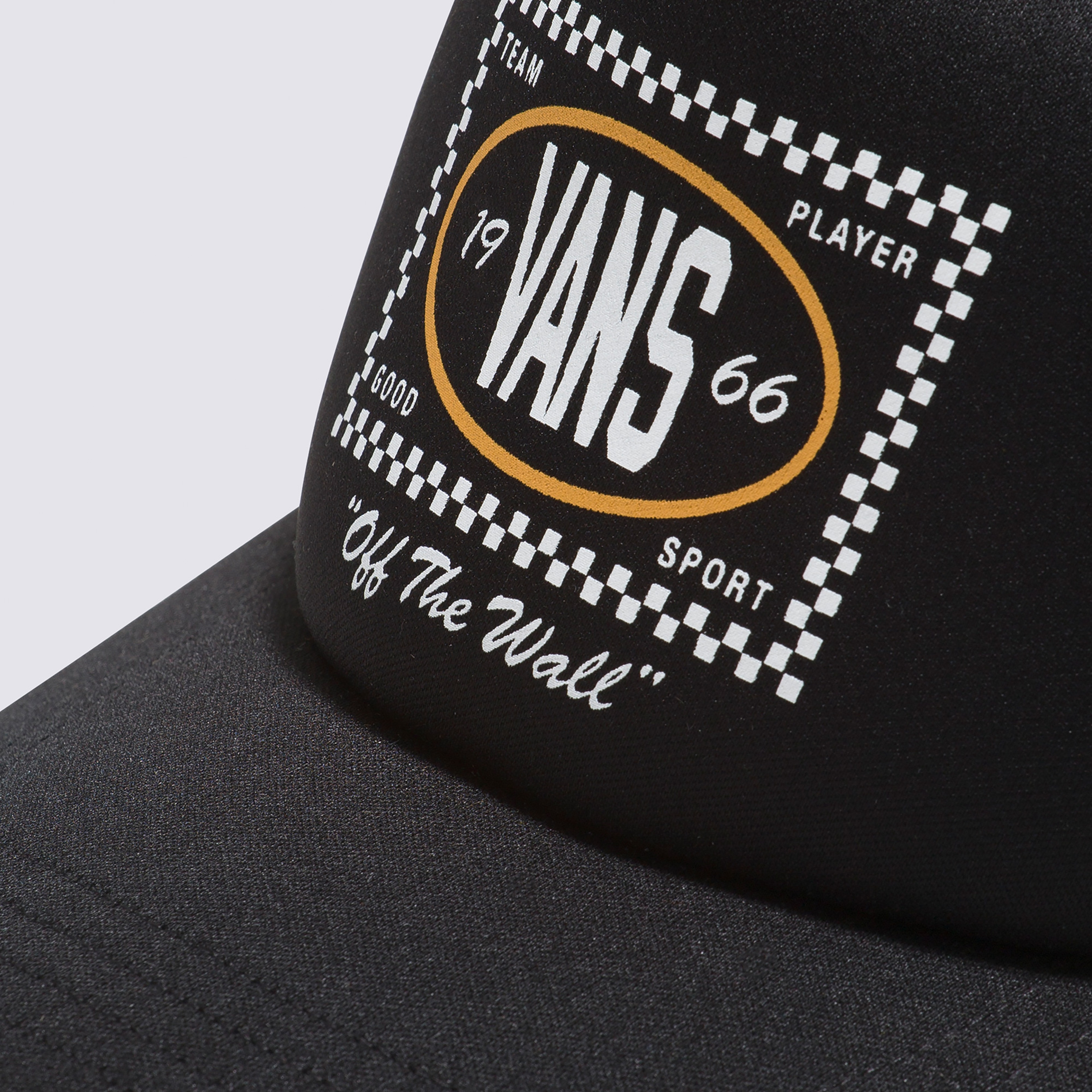 Vans Checkers Curved Bill Trucker Erkek Siyah Şapka