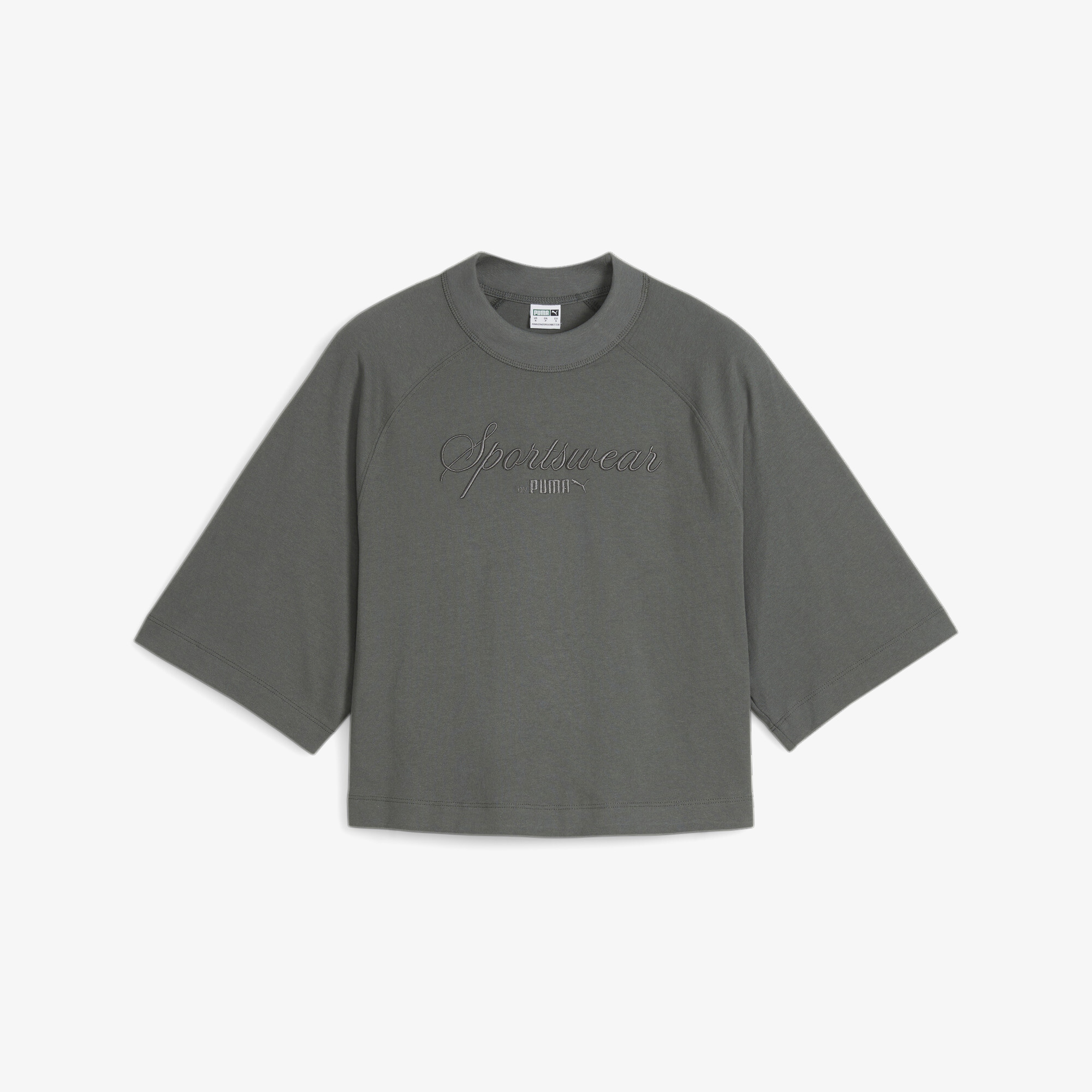 Puma Classics+ Oversized Kadın Gri T-Shirt