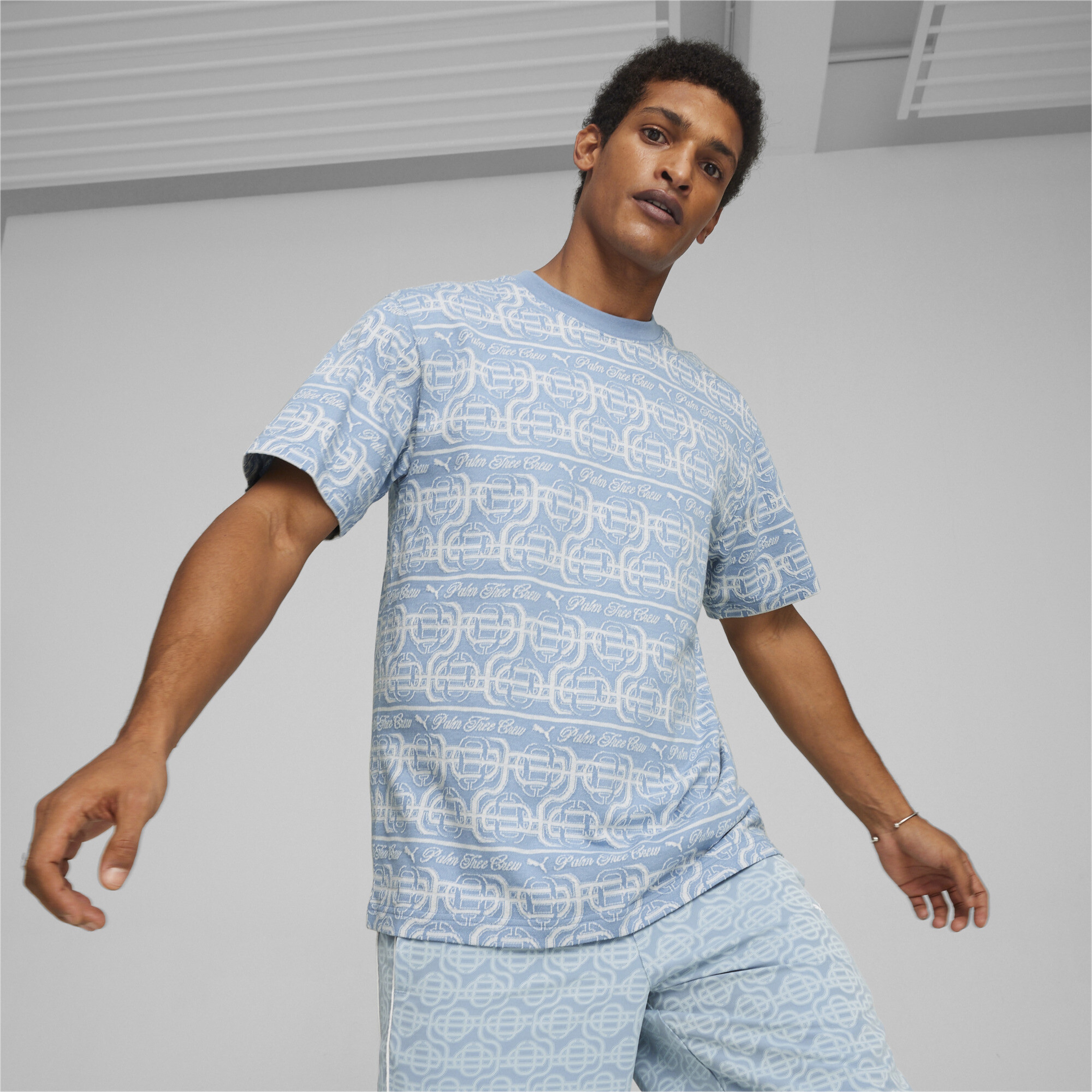 Puma X Ptc Striped Erkek Mavi T-Shirt