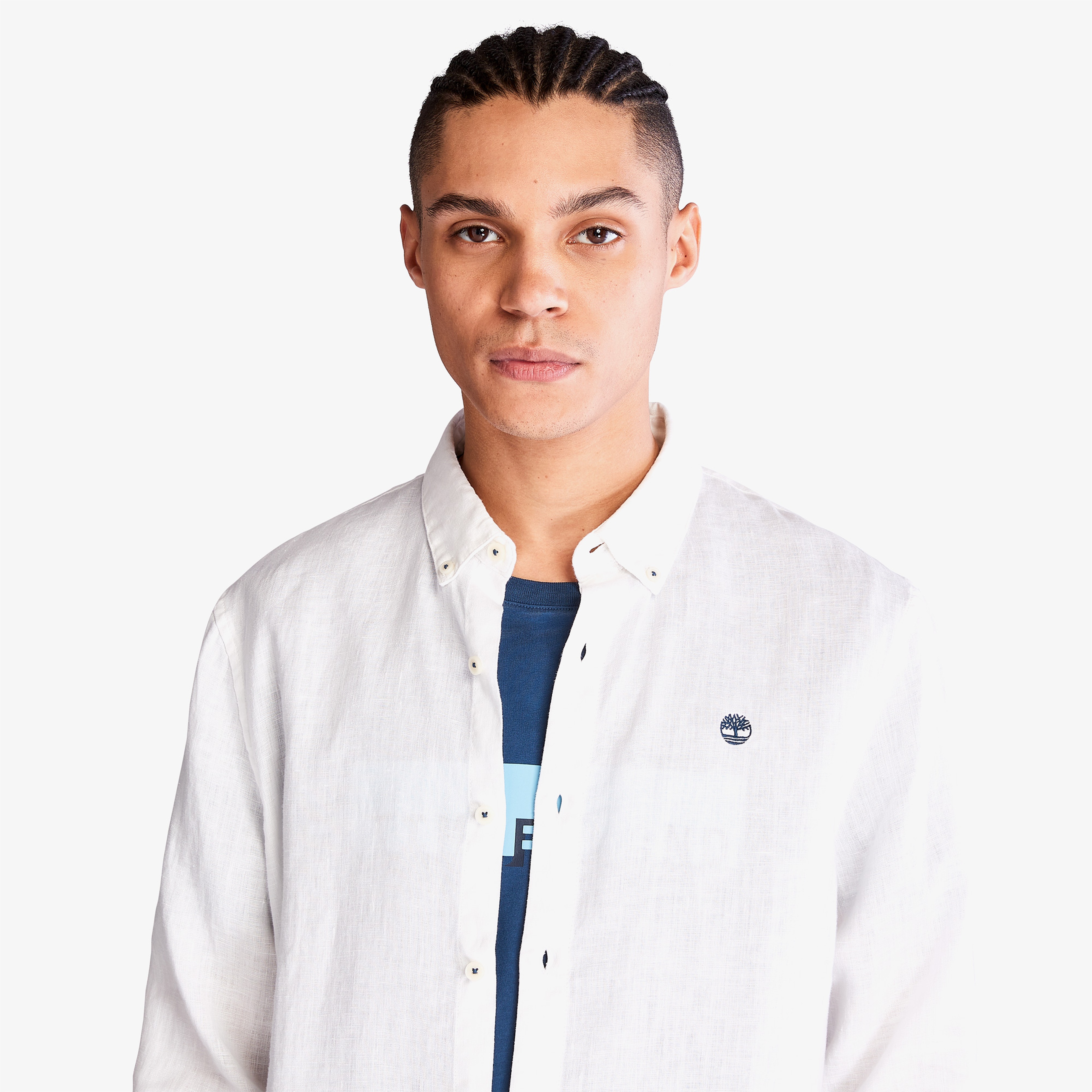Timberland Linen Shirt Erkek Beyaz Gömlek