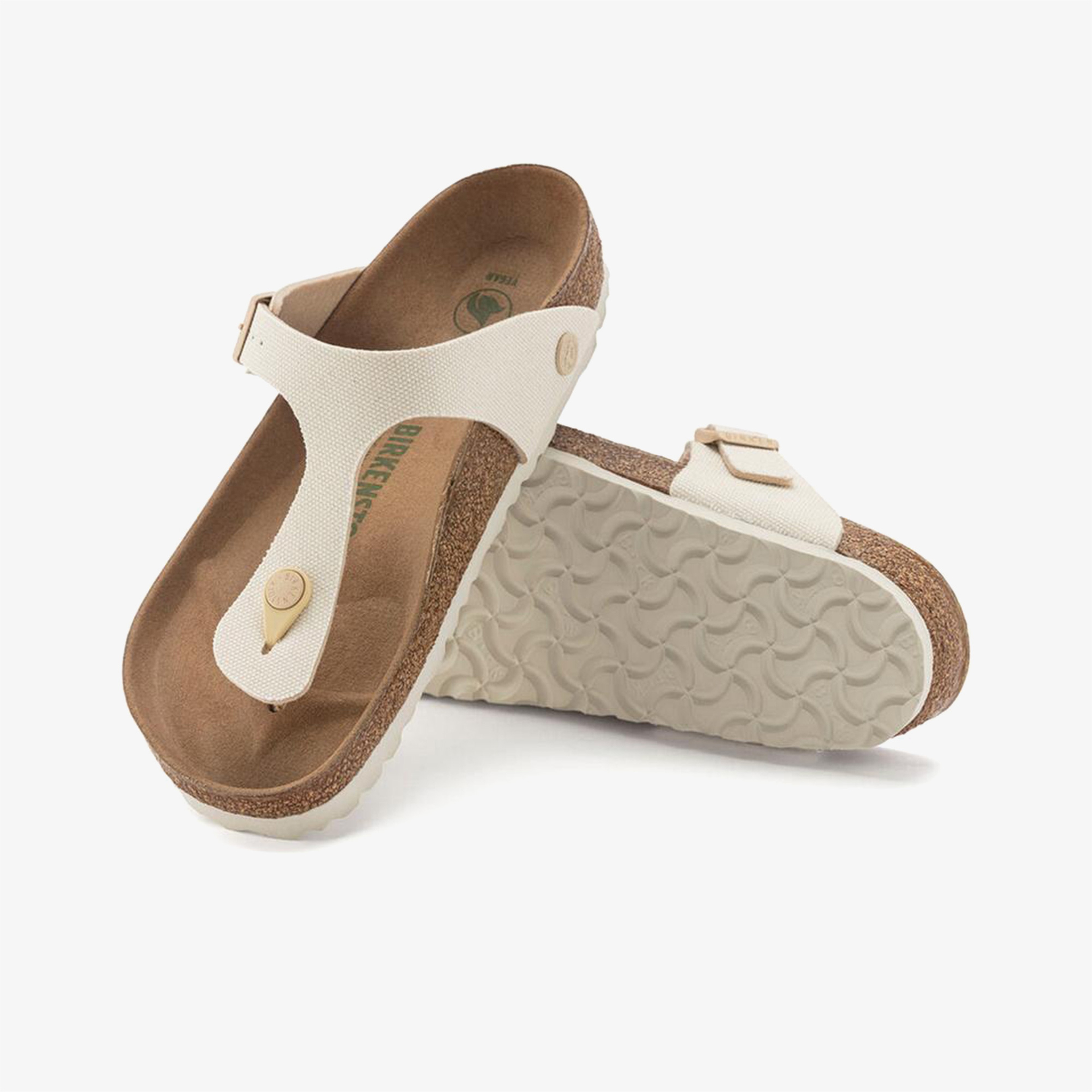 Birkenstock Gizeh Tex Canvas Vegan Kadın Krem Rengi Terlik