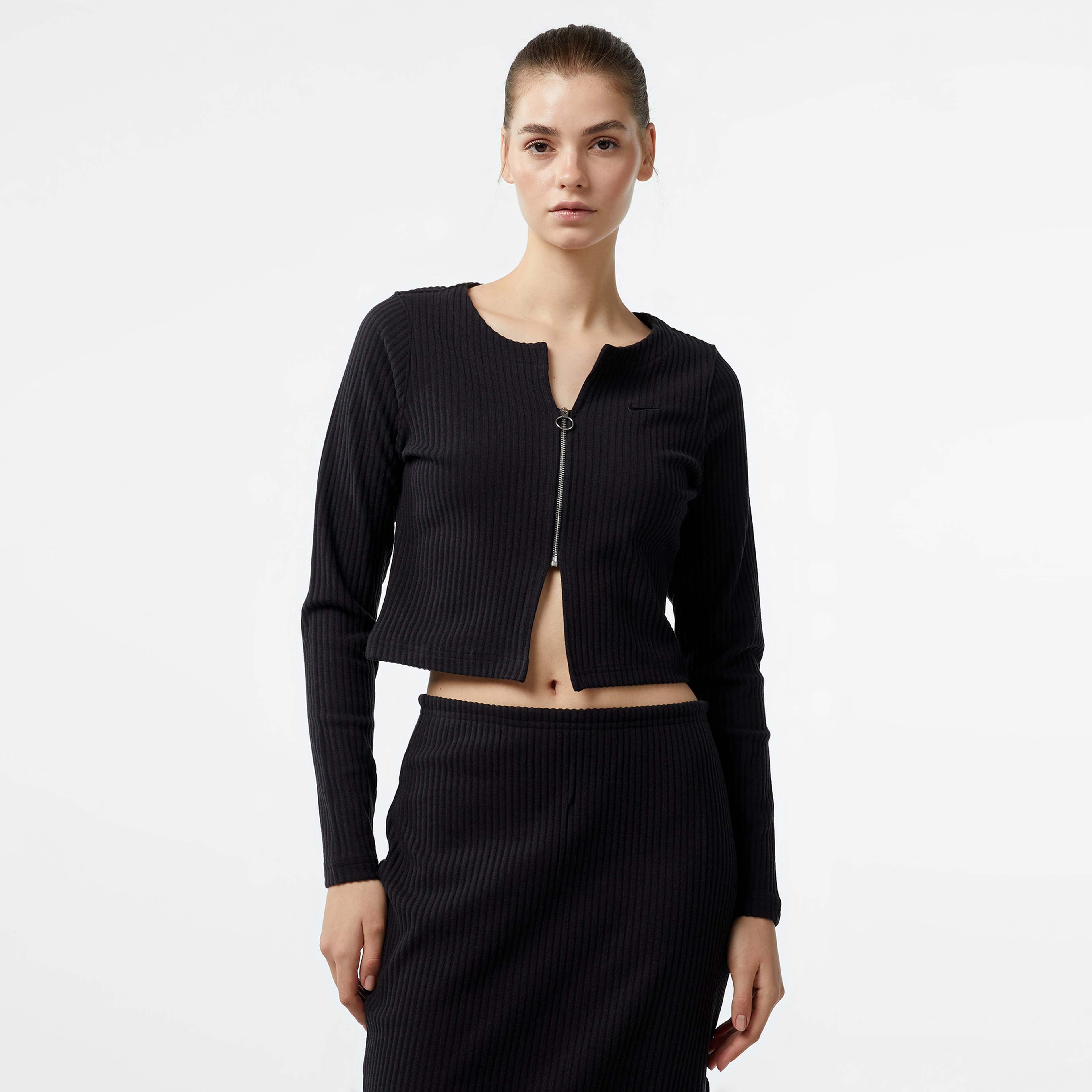 Nike Sportswear Chill Knit Kadın Siyah Eşofman Üstü