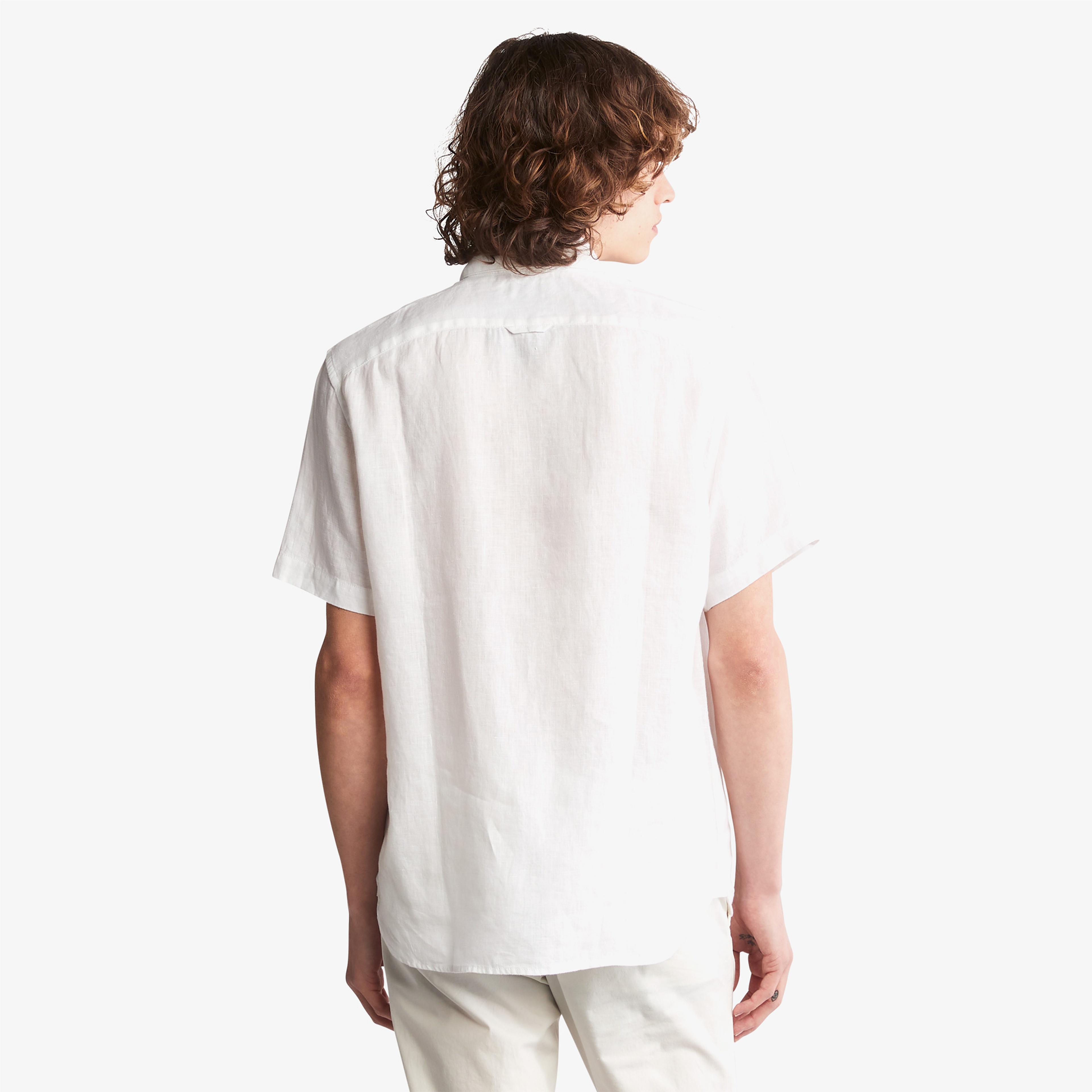 Timberland Linen Erkek Beyaz Gömlek