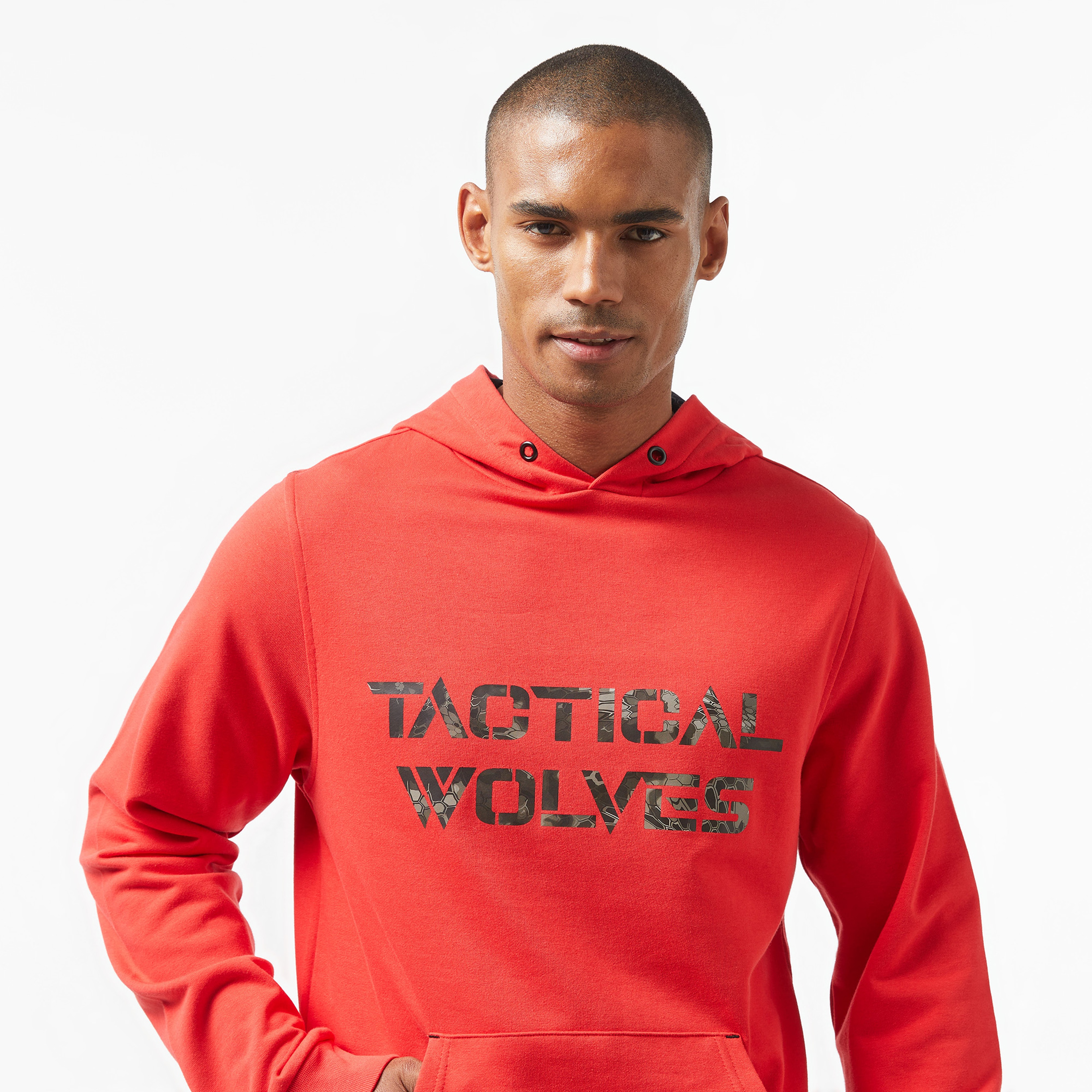 Tactical Wolves Oversize Kryptek Kamo Erkek Kırmızı Hoodie