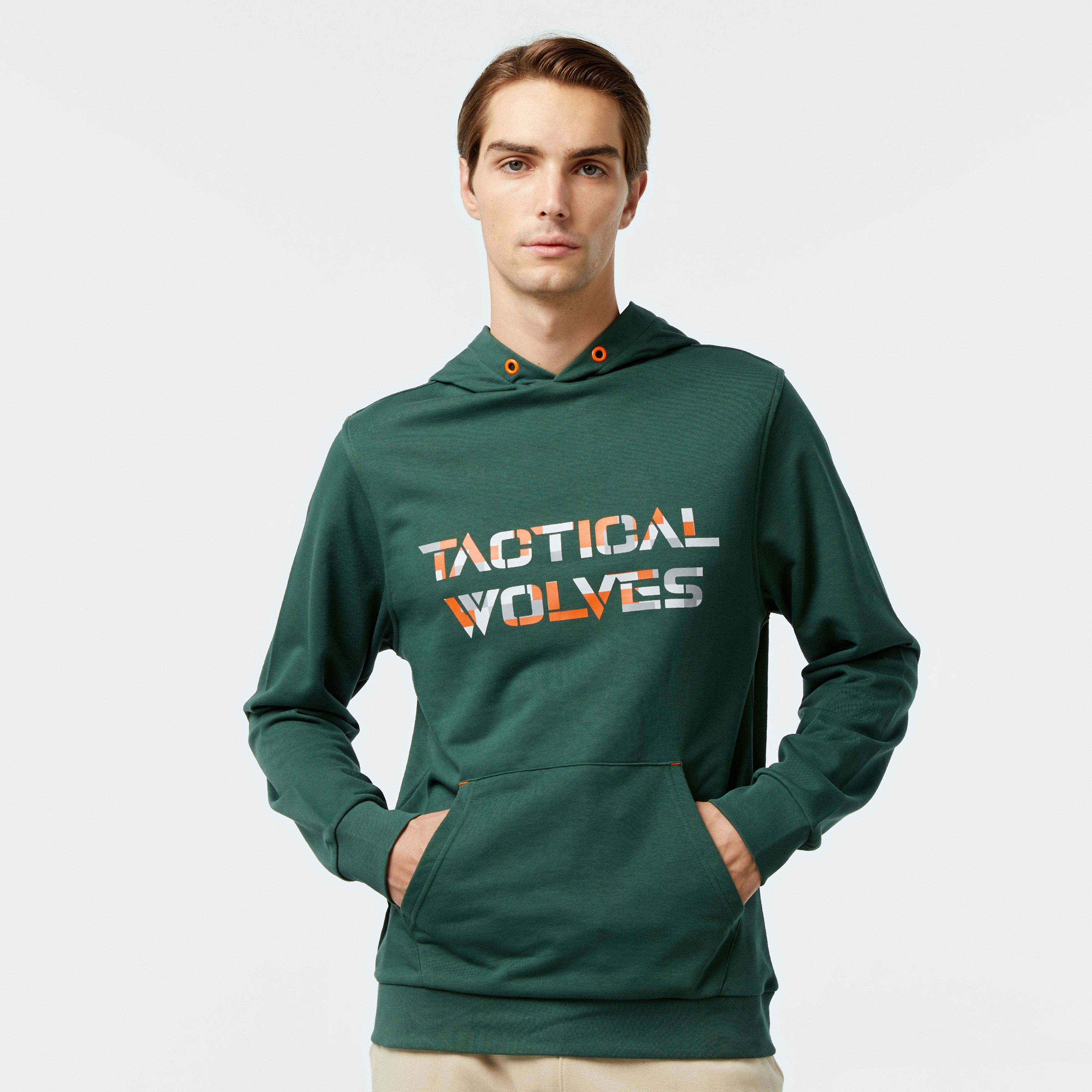 Tactical Wolves Oversize Kamo Erkek Yeşil Hoodie