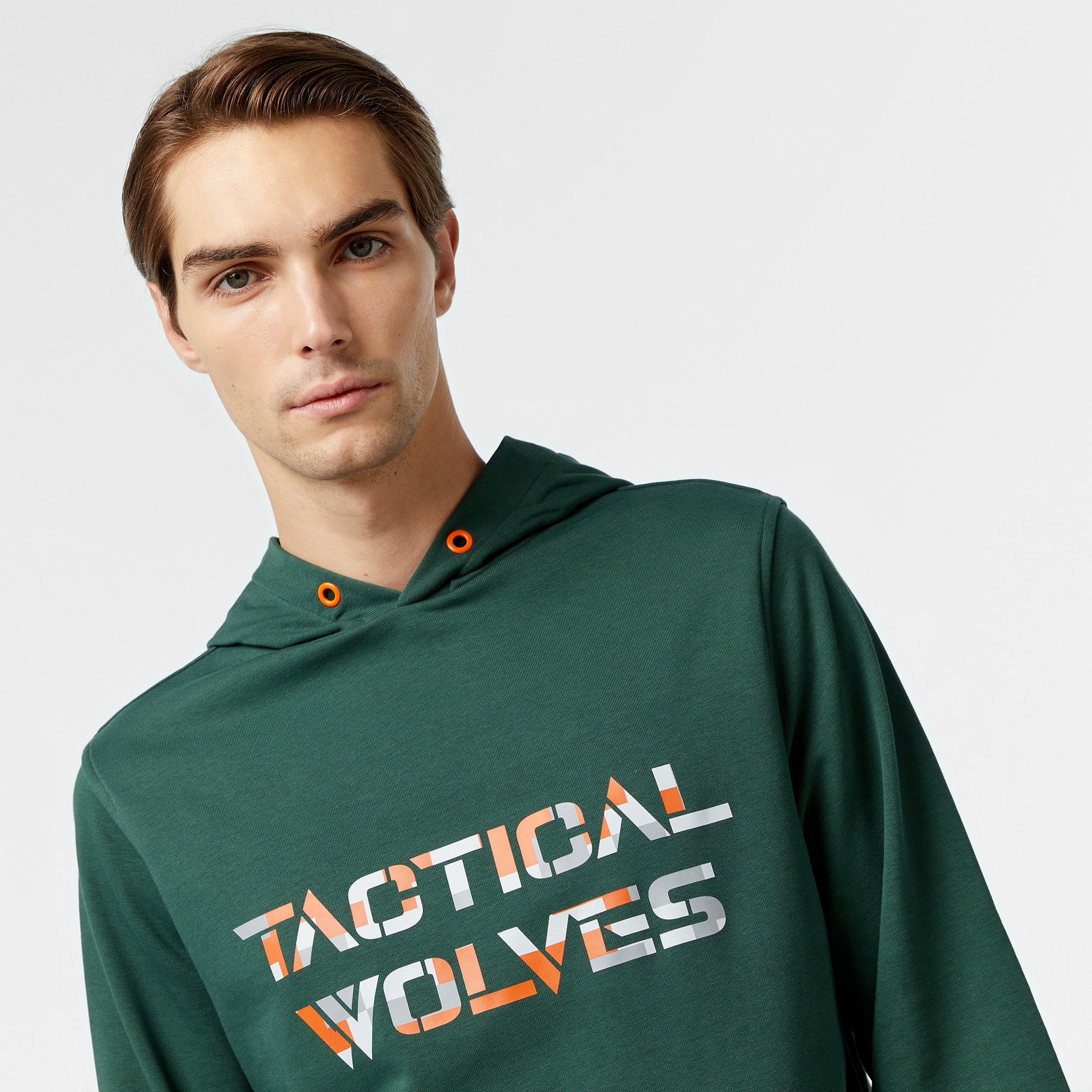 Tactical Wolves Oversize Kamo Erkek Yeşil Hoodie