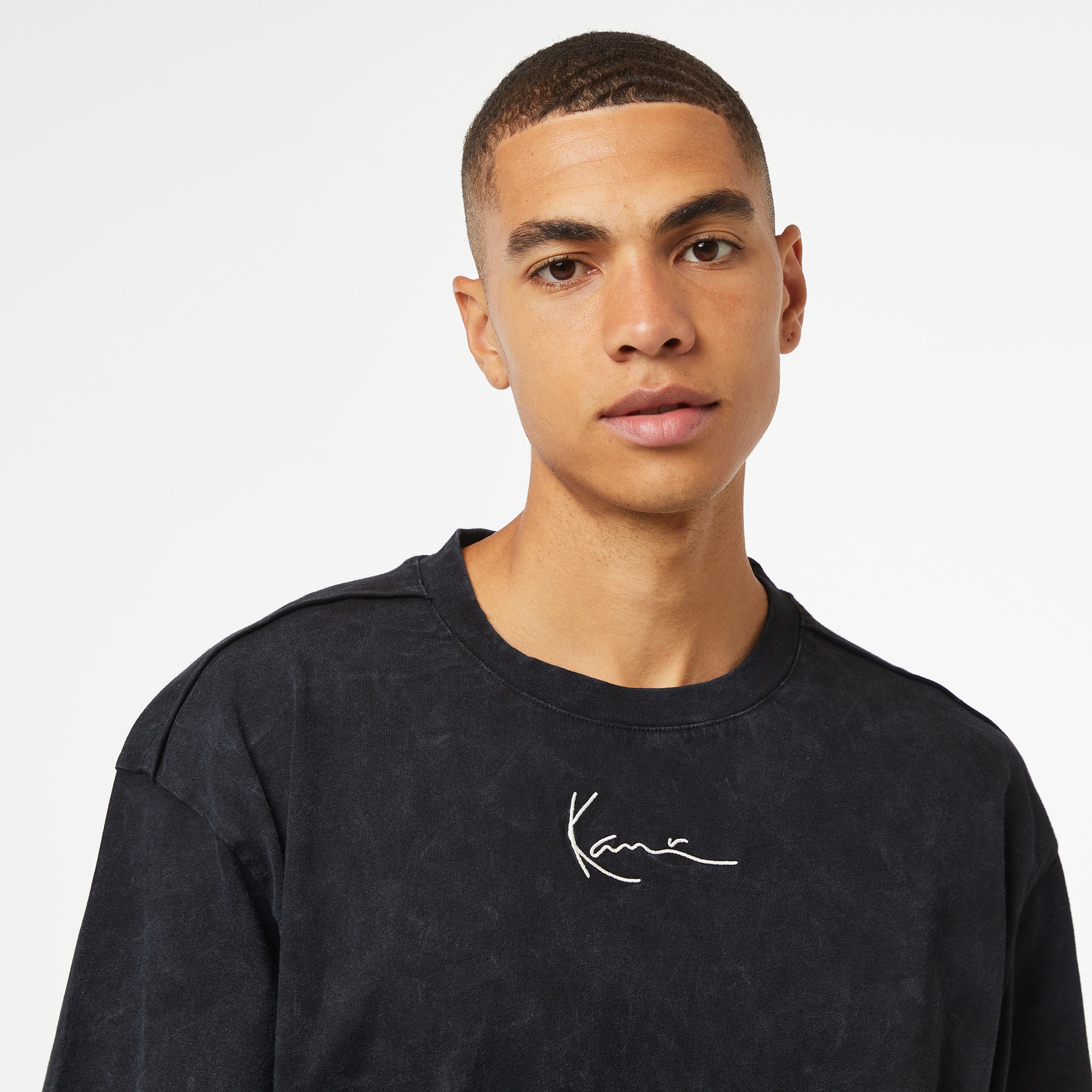 Karl Kani Small Sign. Distressed Heavy Jersey Erkek Siyah T-Shirt